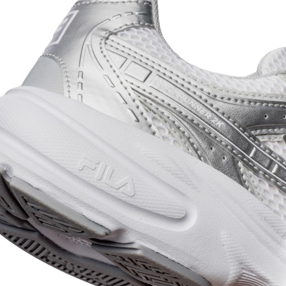 TÊNIS FILA ESPORTIVO FEMININO RUNNER 2K F02L00370 Prata/Branco 5