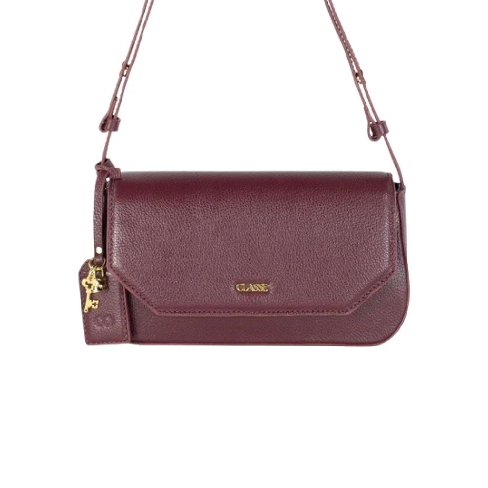 BOLSA CLASSE COURO FEMININA LORE 3561 Vinho 2
