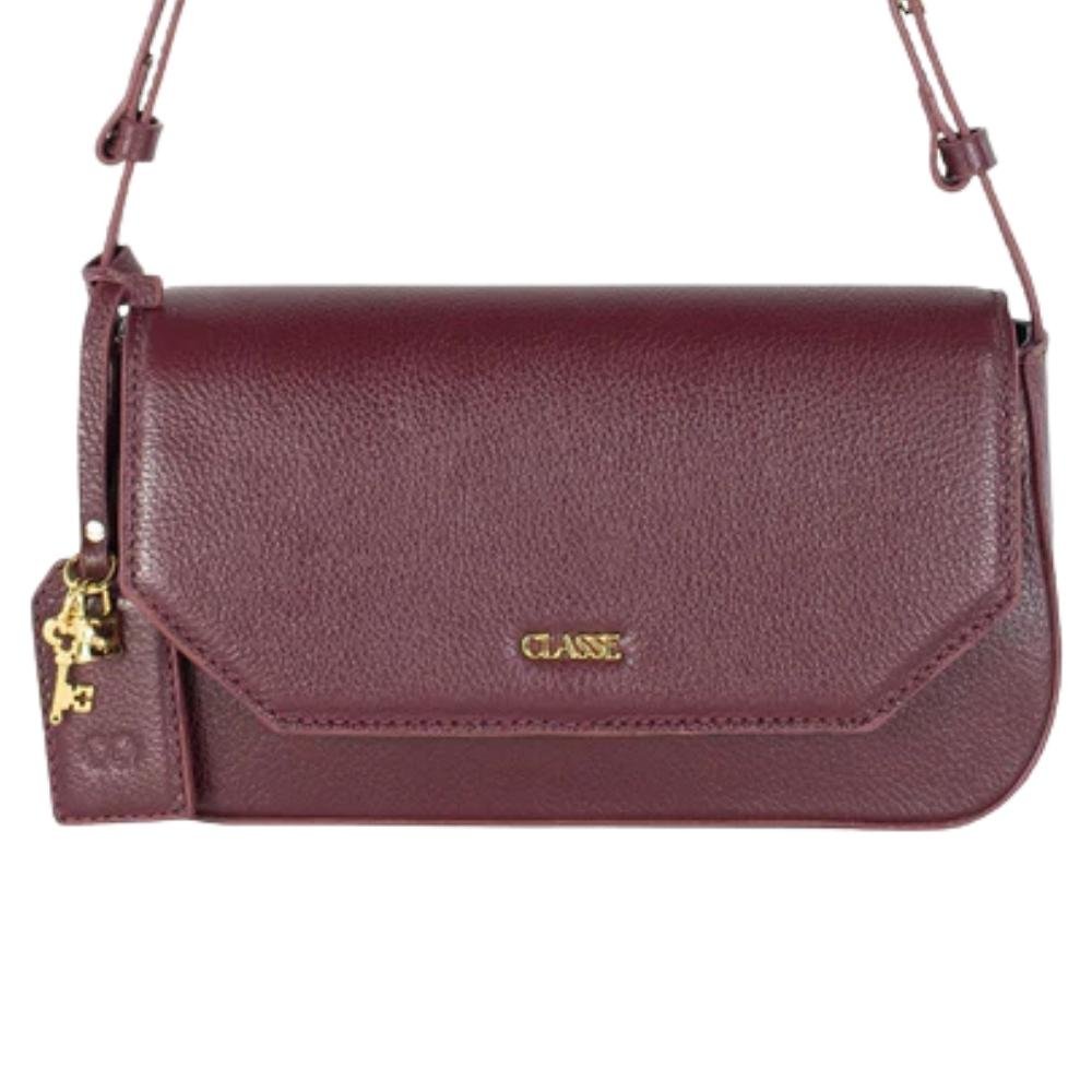 BOLSA CLASSE COURO FEMININA LORE 3561 Vinho 3