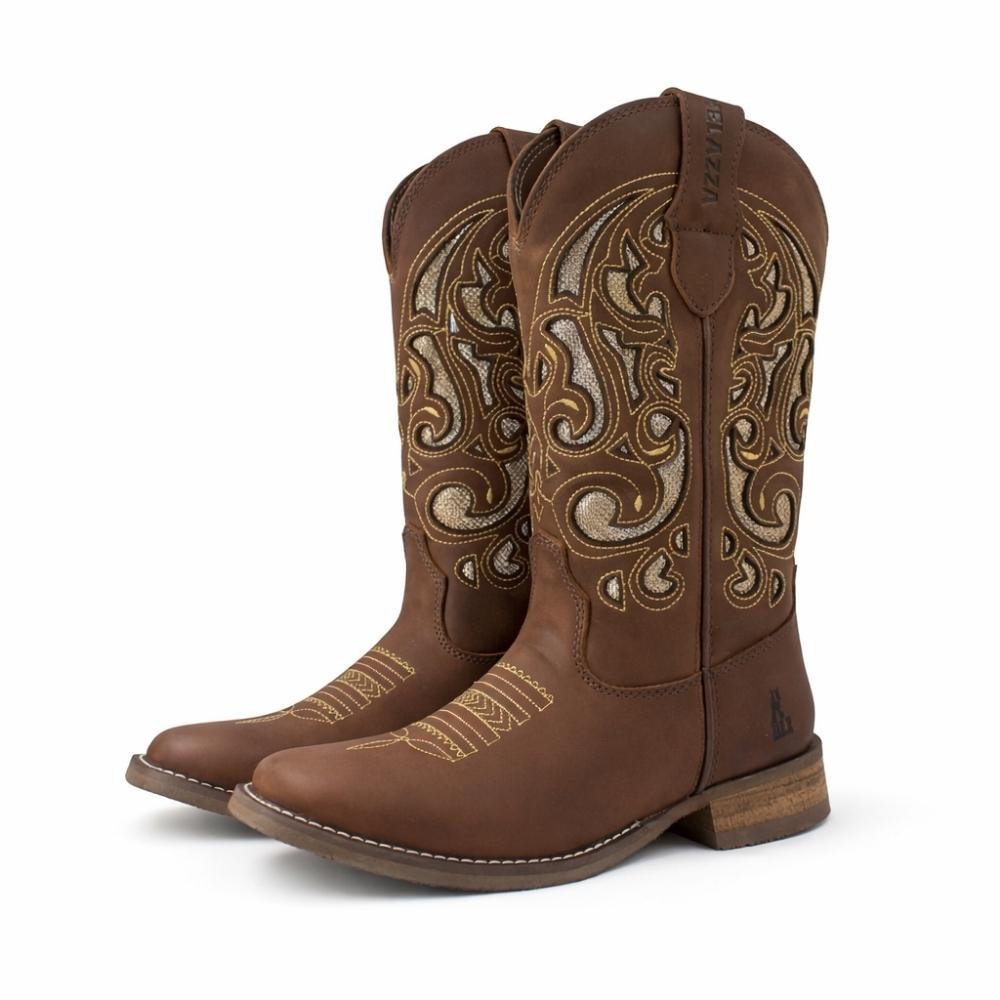 BOTA HELAZZA MONTARIA COURO FEMININA 61825 Marrom 2