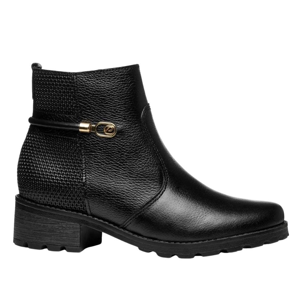 BOTA PEGADA CANO CURTO COURO FEMININO 281421