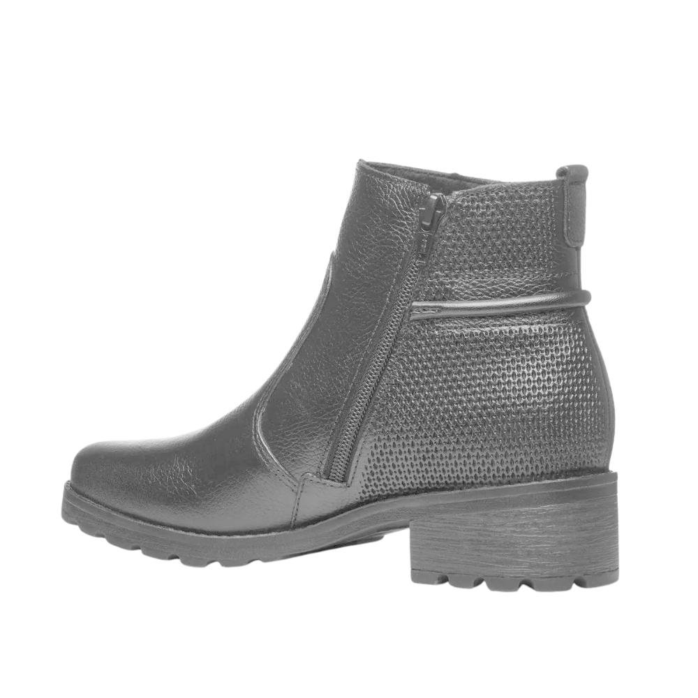 BOTA PEGADA CANO CURTO COURO FEMININO 281421 Preto 3