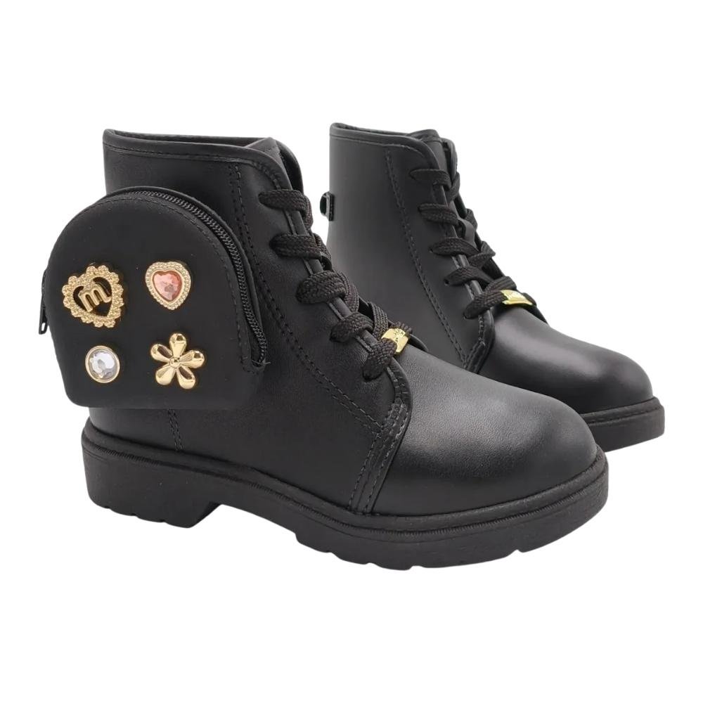 BOTA MOLEKINHA COTURNO INFANTIL MENINA 2164.144 Preto 3