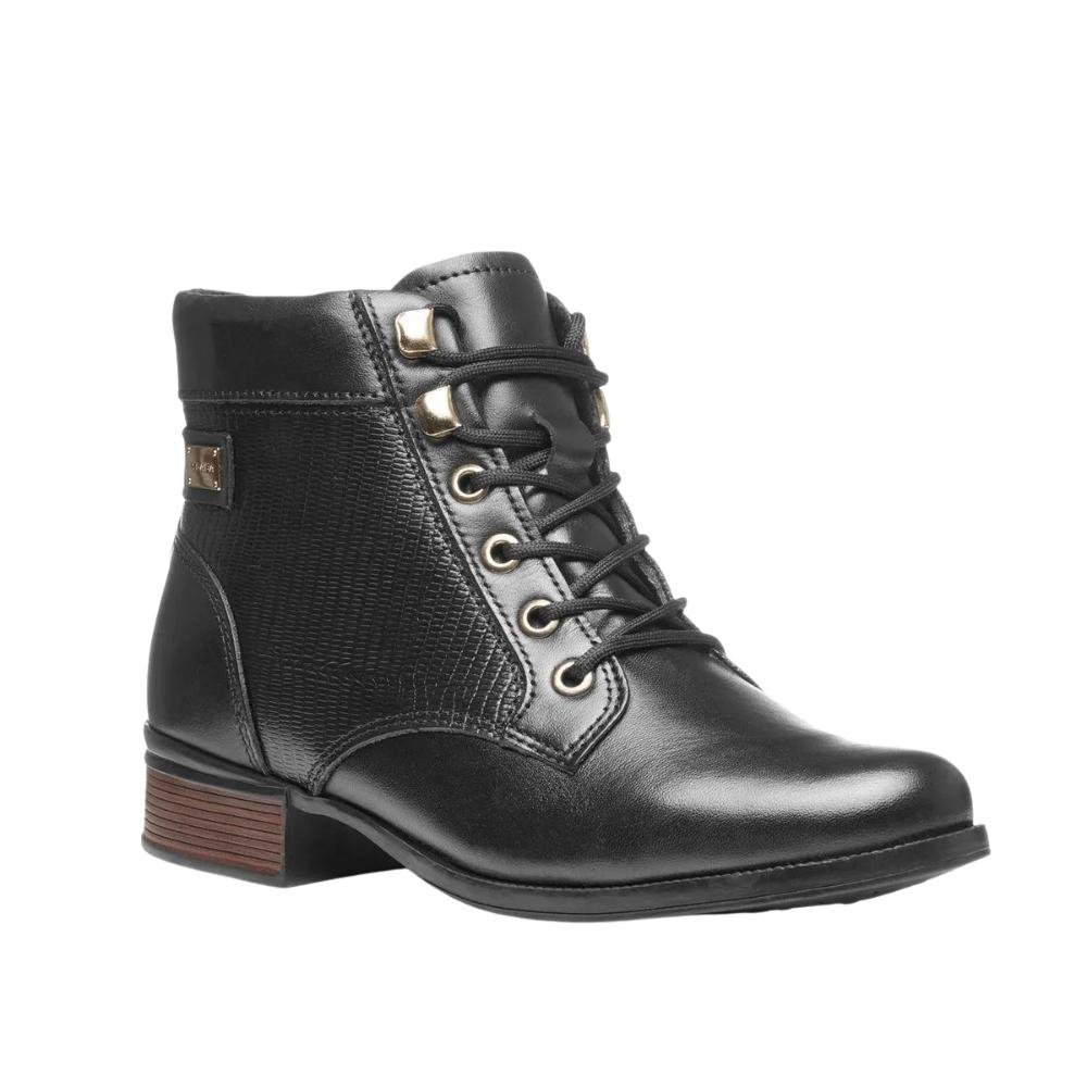 BOTA PEGADA COTURNO COURO FEMININO 282013 Preto 2