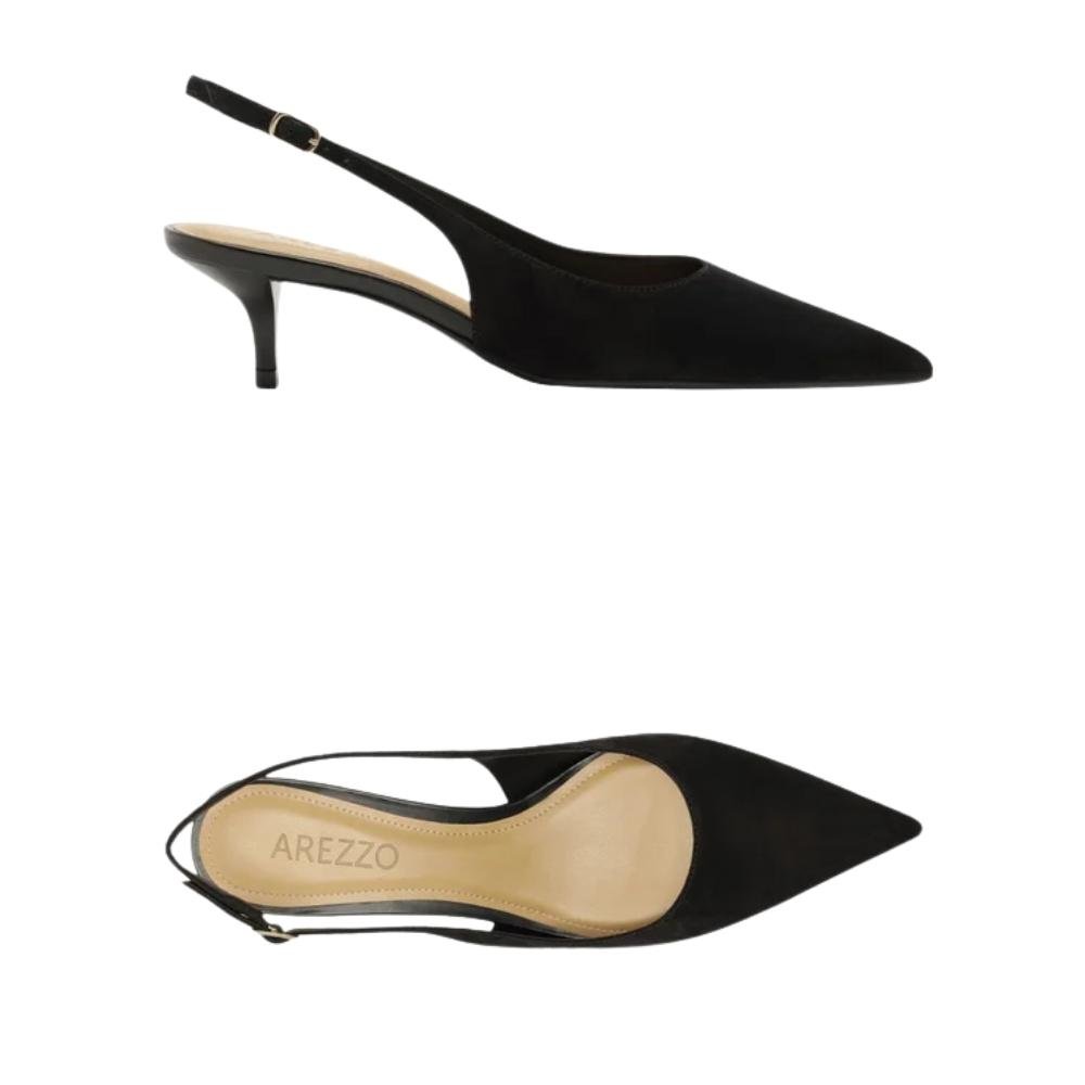 SAPATO AREZZO SLINGBACK NOBUCK FEMININO A138080003 Preto 6