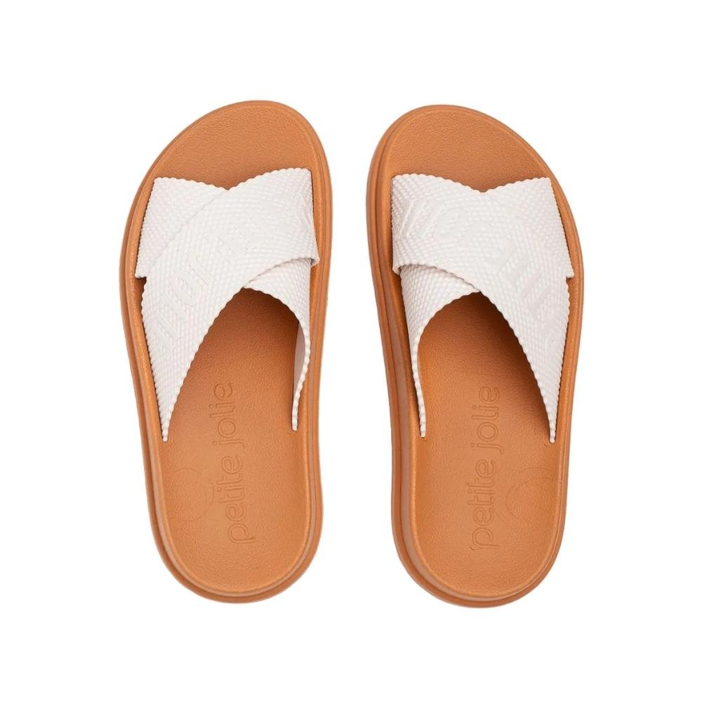 CHINELO PETITE JOLIE SLIDE TIRAS CRUZADAS FEMININO PJ6812II Branco 2