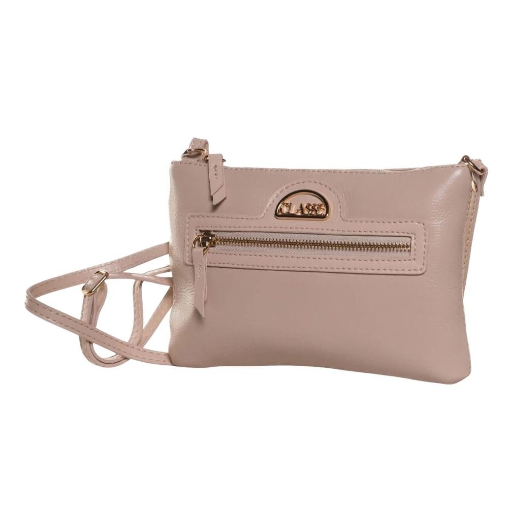 BOLSA CLASSE CROOSBODY COURO FEMININO 3535 Bege 2