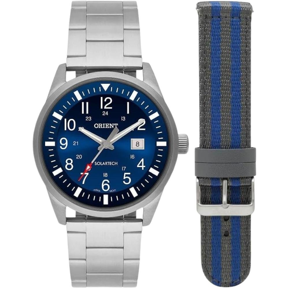 RELÓGIO ORIENT SOLARTECH ANALÓGICO PULSEIRA EXTRA MASCULINO MBSS1452D2SX