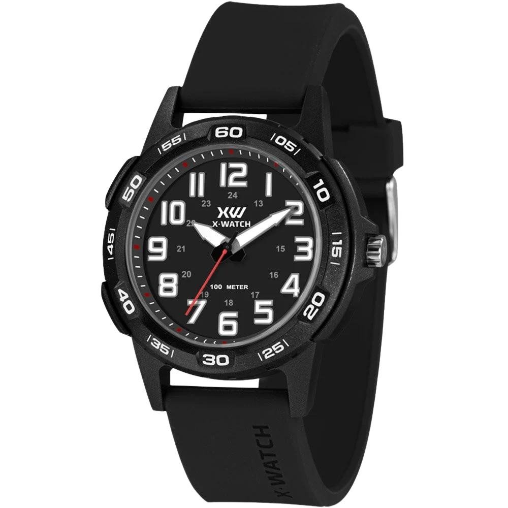 KIT RELÓGIO ANALÓGICO X-WATCH COM MUNHEQUEIRA MASCULINO XMPP0051K0BIP2P Preto 2