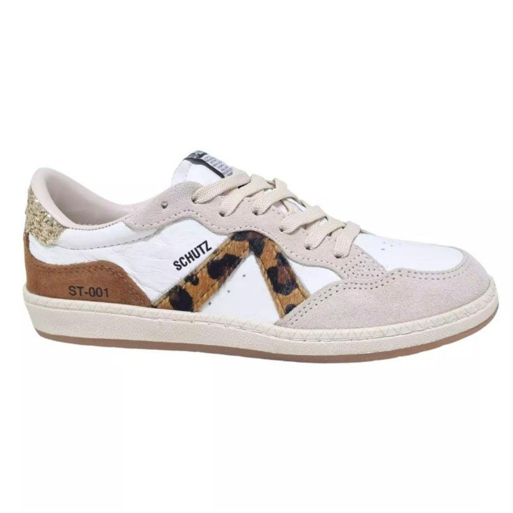 TÊNIS SCHUTZ ST-001 CAMURÇA/ONÇA CASUAL FEMININO S2185300014