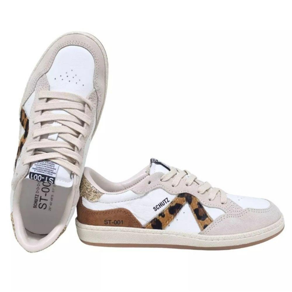 TÊNIS SCHUTZ ST-001 CAMURÇA/ONÇA CASUAL FEMININO S2185300014 Branco 3