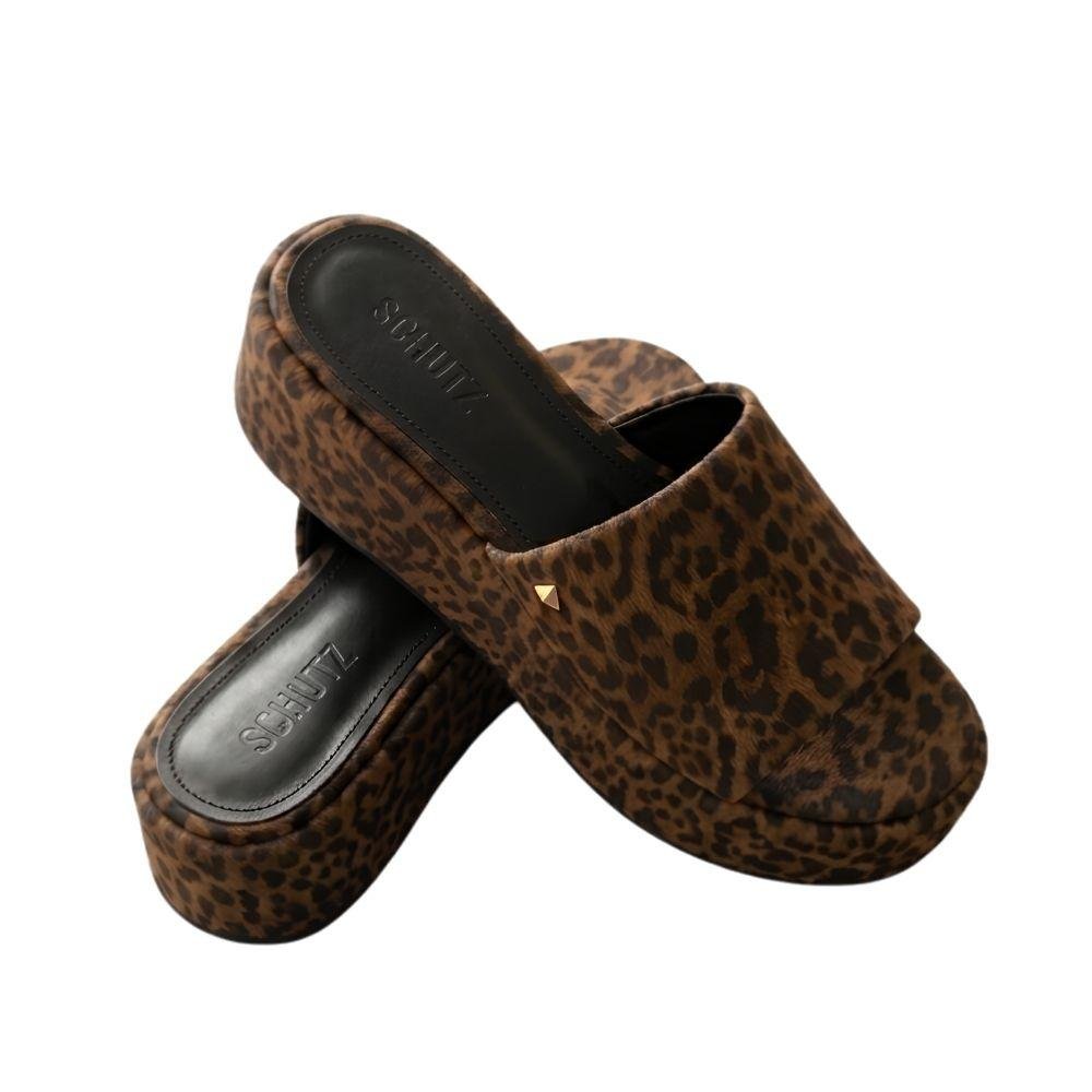 TAMANCO SCHUTZ ANIMAL PRINT FLATFORM FEMININO S224900033 Marrom 3
