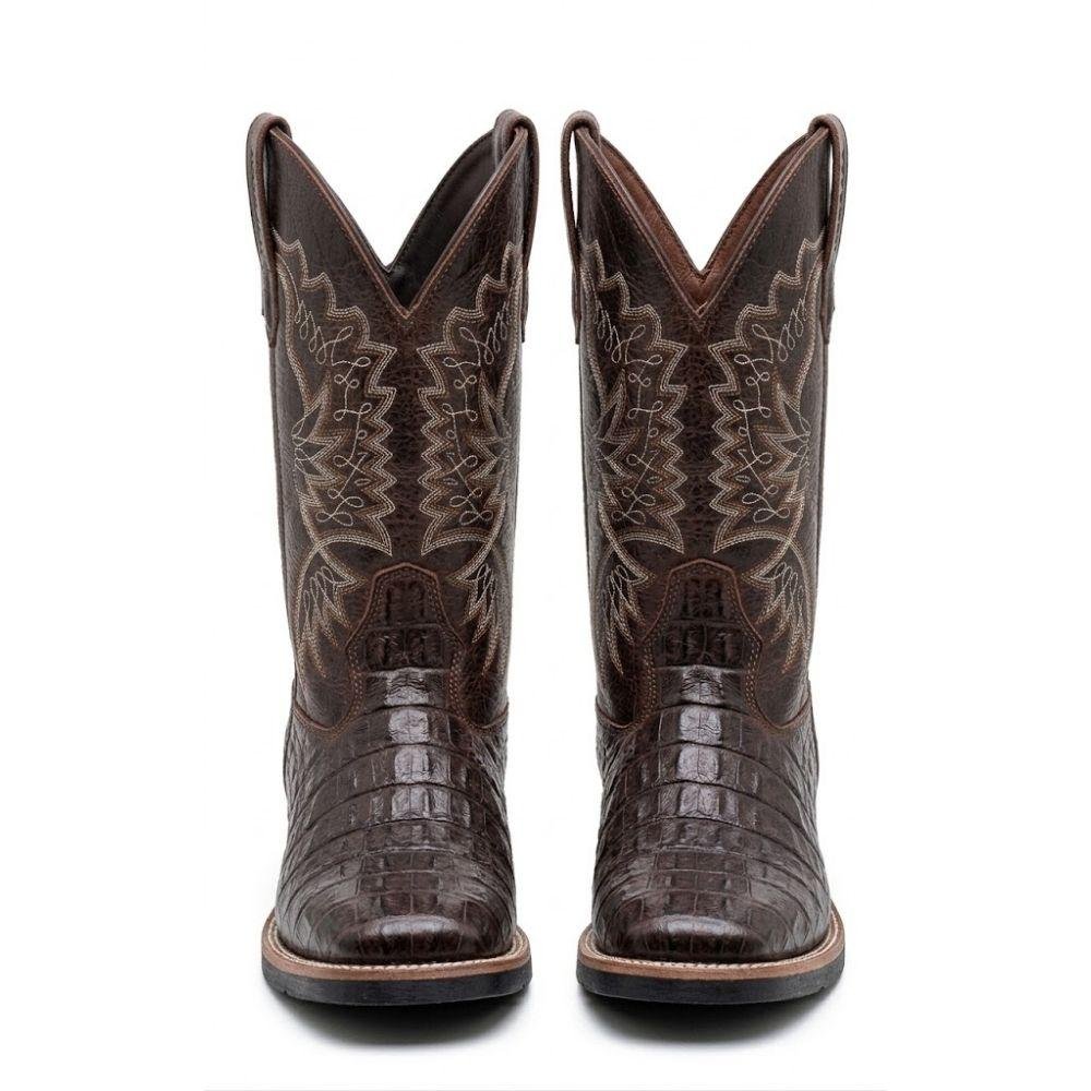 BOTA HELAZZA JACARÉ MONTARIA COURO MASCULINA 21025 Marrom 2