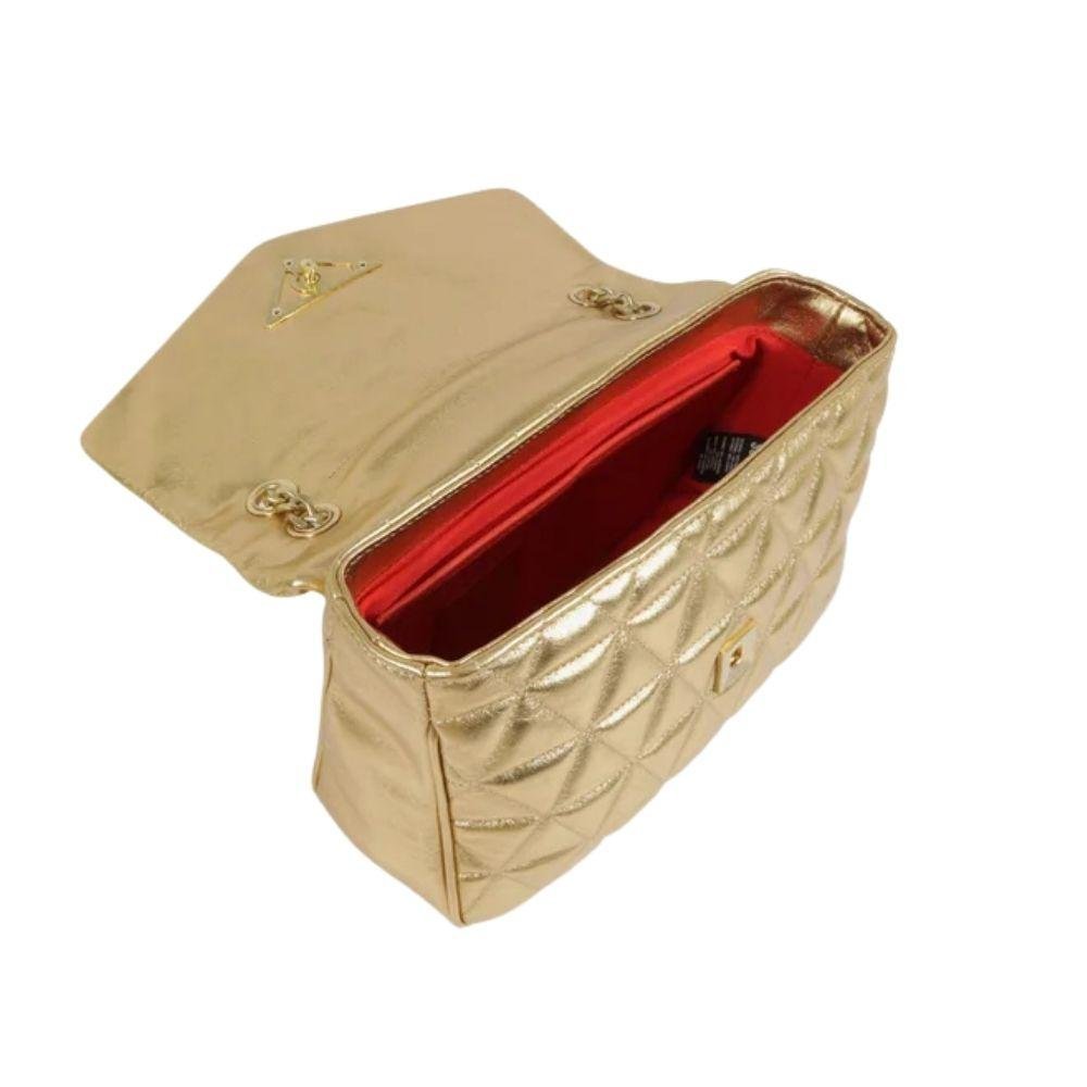 BOLSA SCHUTZ MATELASSÊ METALIZADA COURO FEMININA S5001810923 Dourado 3