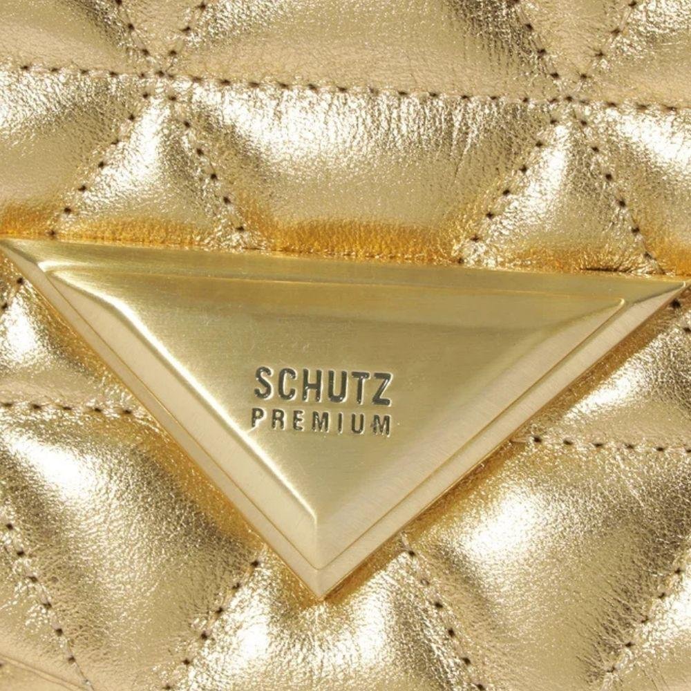 BOLSA SCHUTZ MATELASSÊ METALIZADA COURO FEMININA S5001810923 Dourado 4