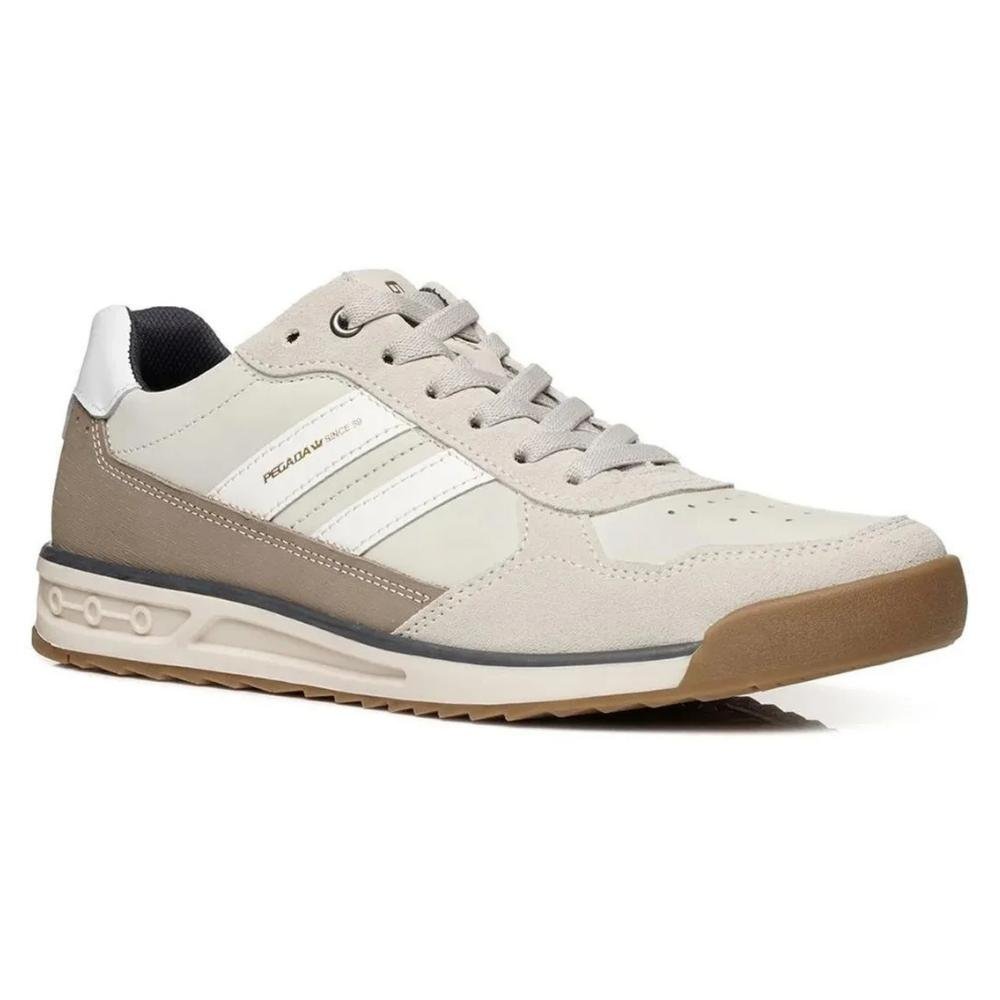 Pegada Bassik Masculino Couro Calce Fácil Amortech 112504 Bege 2