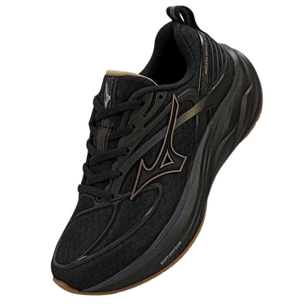 Tênis Mizuno Space 6 Masculino Esportivo Amortecimento SoftierFoam Preto 5