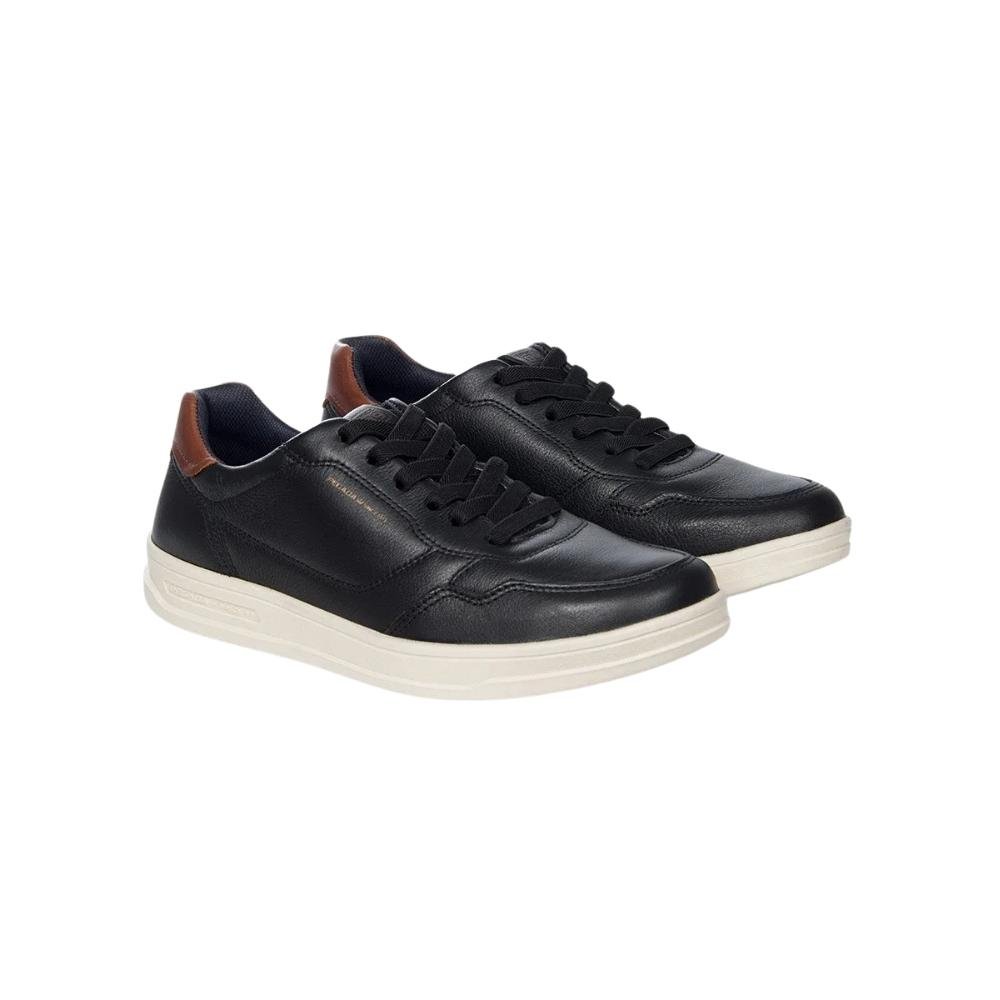 SAPATÊNIS PEGADA COURO MASCULINO 110301 Preto 3