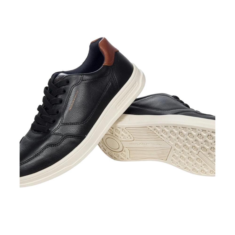 SAPATÊNIS PEGADA COURO MASCULINO 110301 Preto 4