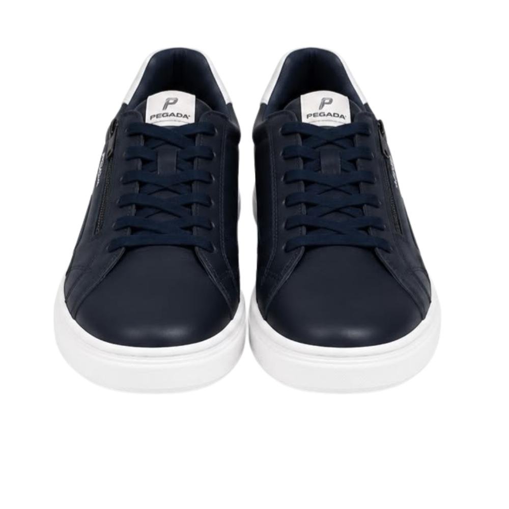 Sapatênis Pegada Masculino Couro Casual Calce Fácil 112901 Marinho 2