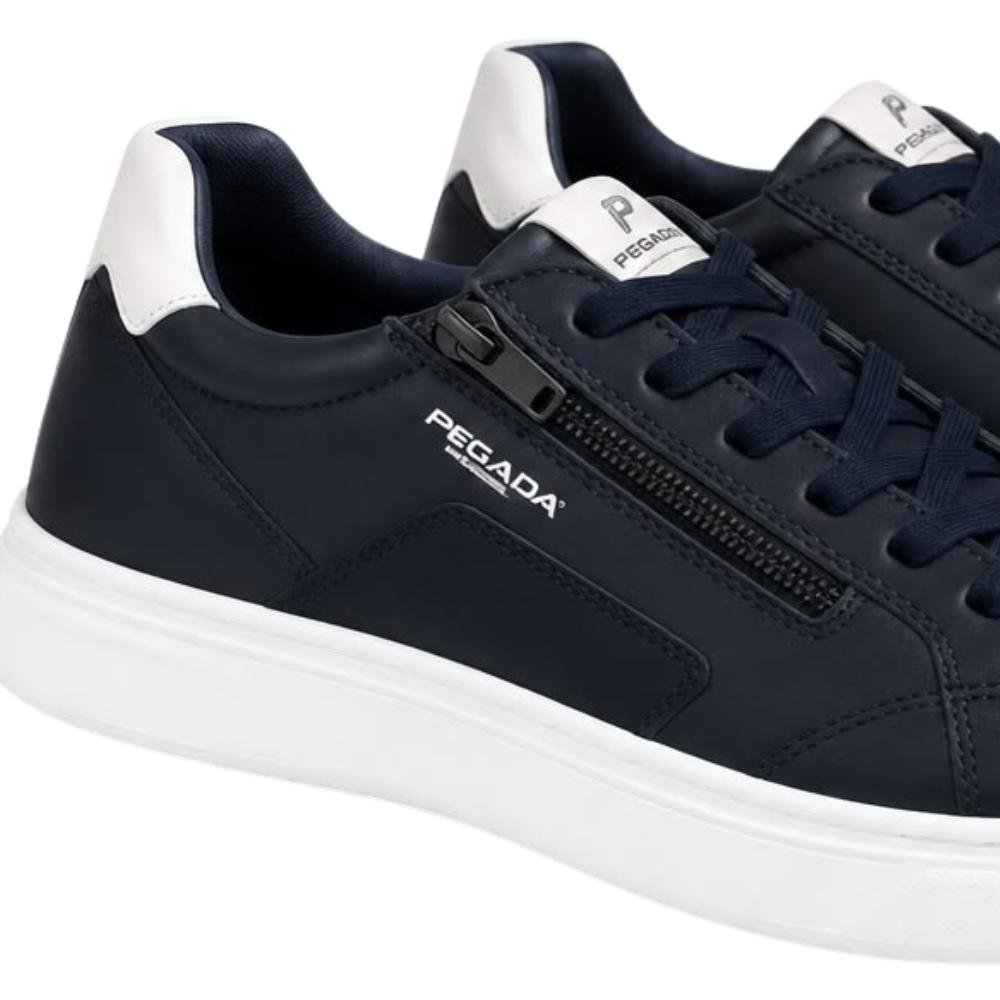 Sapatênis Pegada Masculino Couro Casual Calce Fácil 112901 Marinho 3