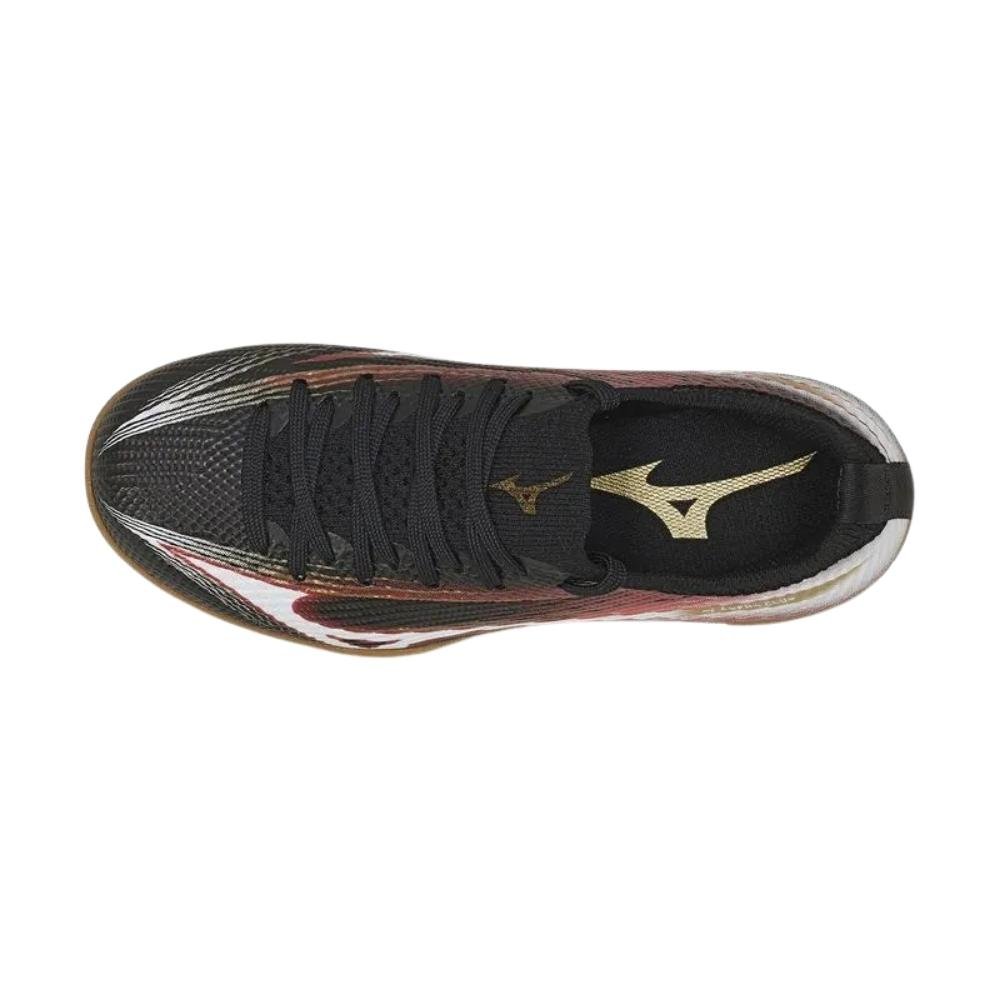 Chuteira Futsal Mizuno Alpha Club Jr Infantil Masculina Preto 3