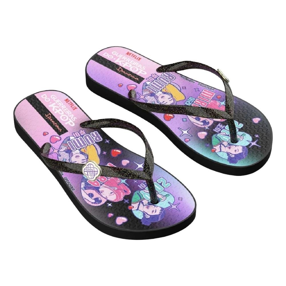 CHINELO IPANEMA GUERREIRAS DO K-POP HUNTRIX INFANTIL MENINA 27608 Preto 3