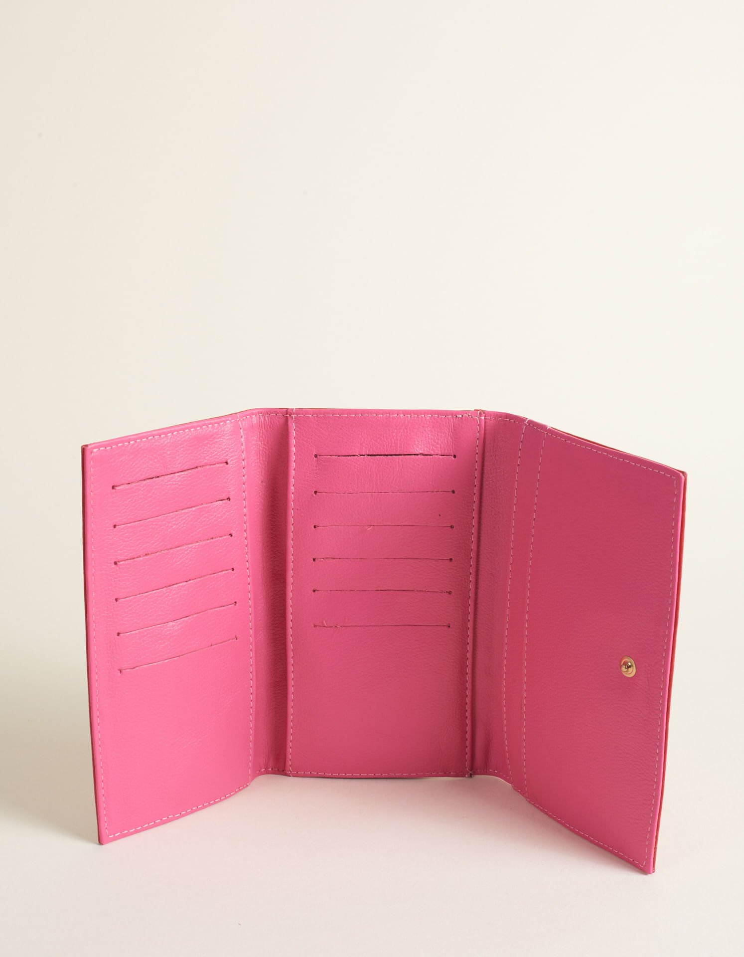 Carteira Couro Dobras Via Mia - Vermelho Vermelho 3