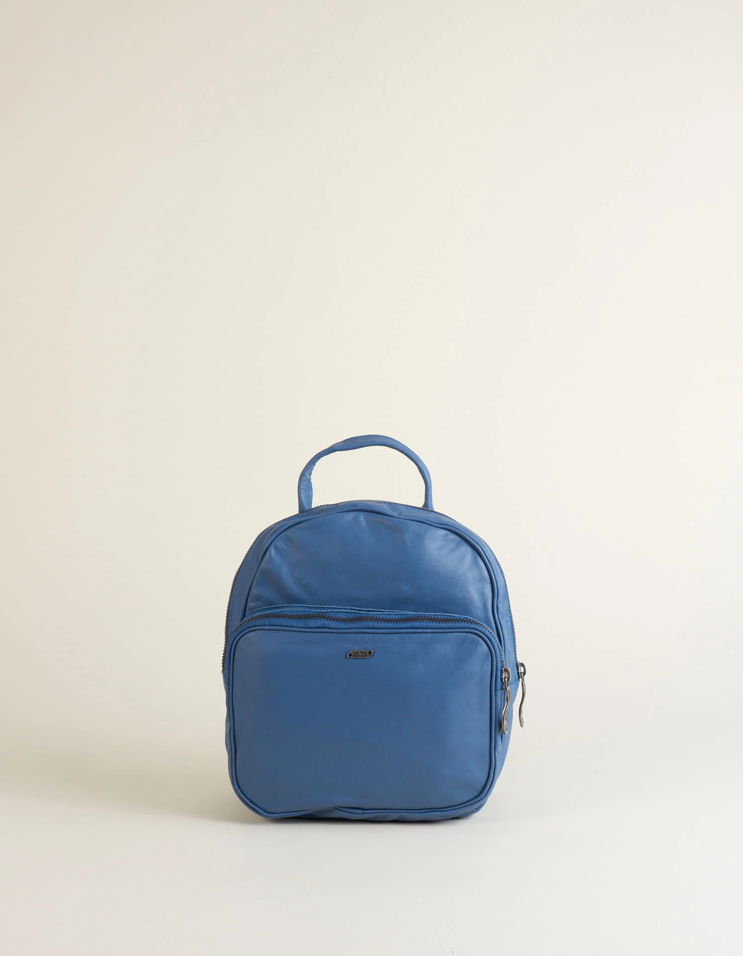 Mochila Pequena Couro - Jeans Azul 2