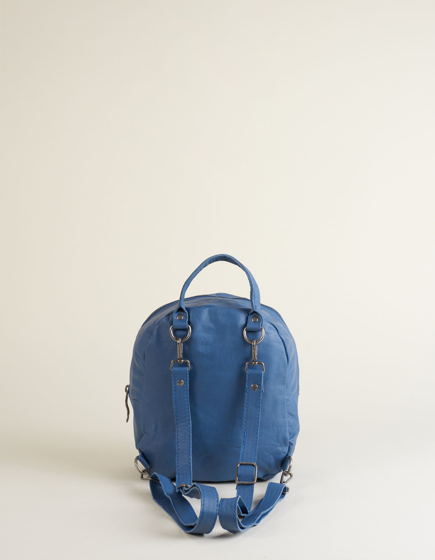 Mochila Pequena Couro - Jeans Azul 5