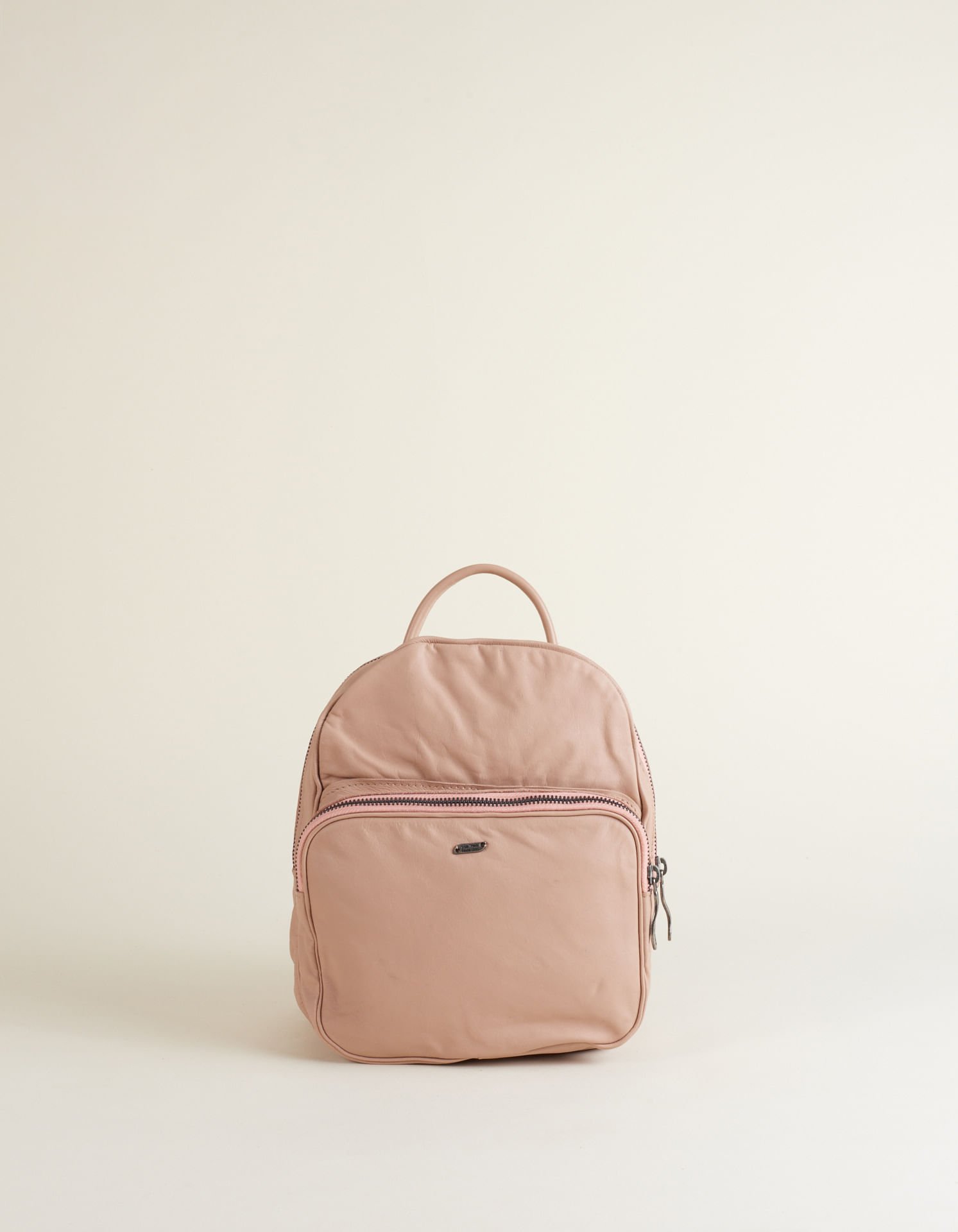Mochila Pequena Couro - Areia Bege 1