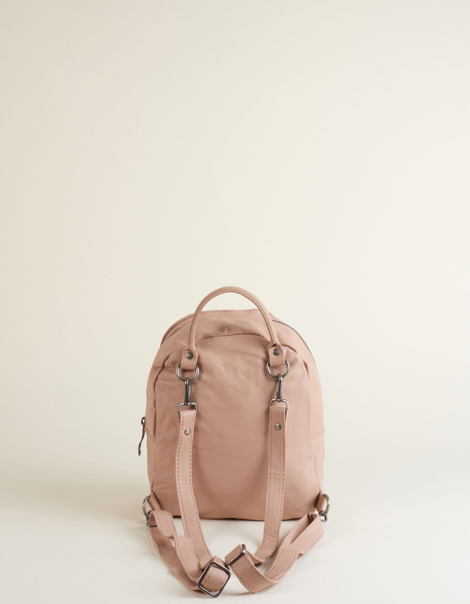 Mochila Pequena Couro - Areia Bege 4