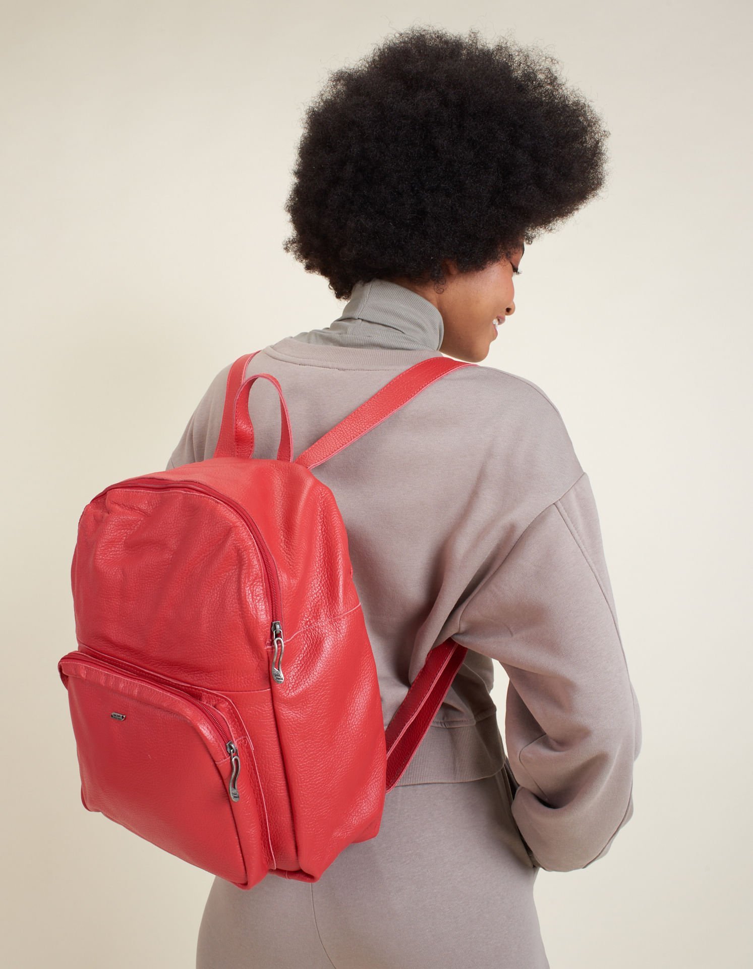 Mochila Couro - Vermelho Vermelho 5
