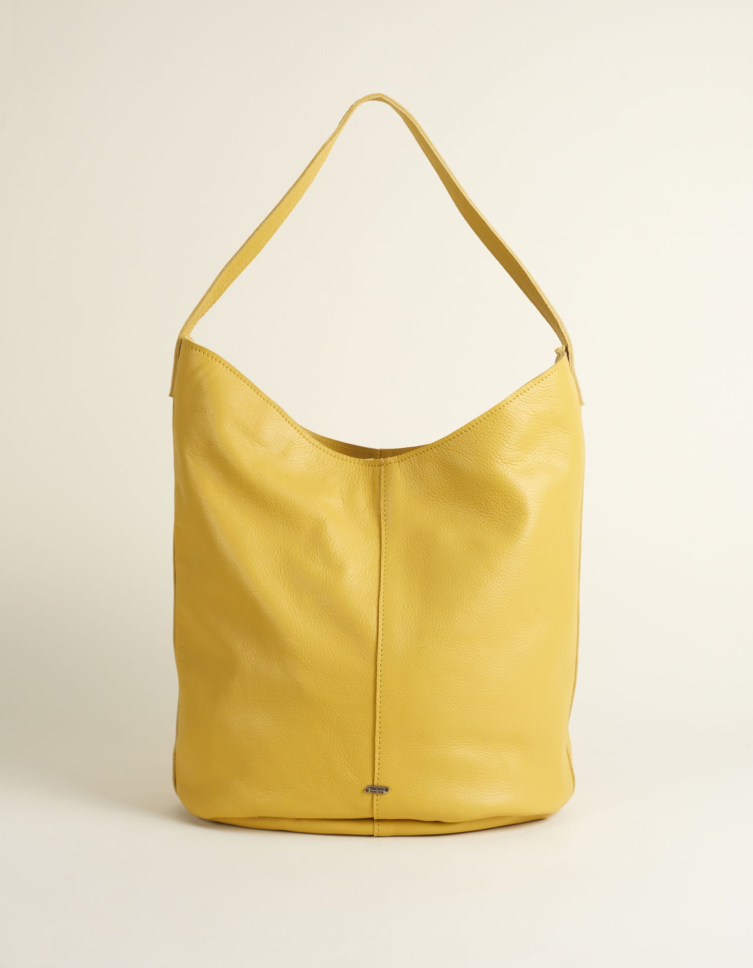 Bolsa Grande Couro Via Mia - Mostarda Amarelo 2