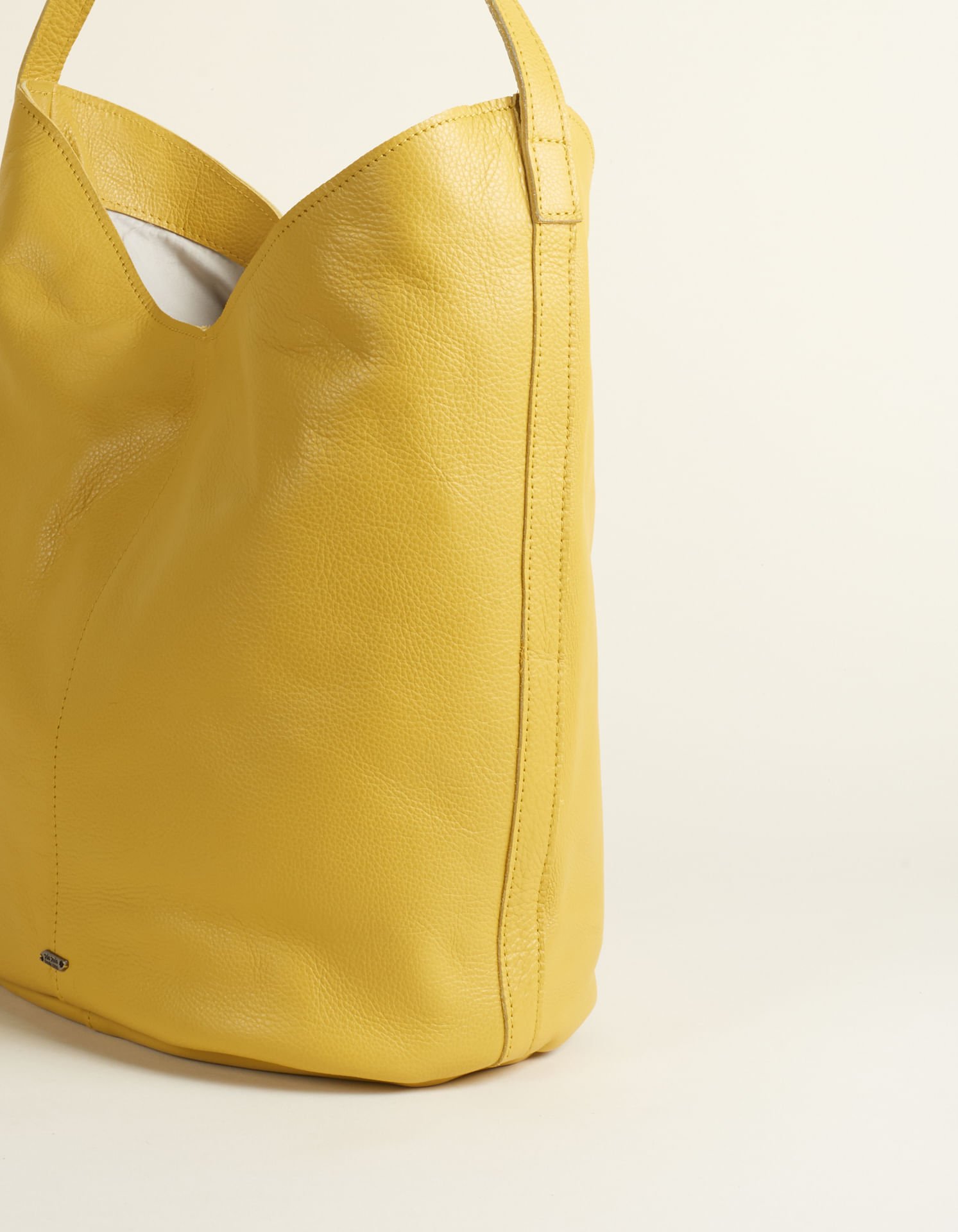 Bolsa Grande Couro Via Mia - Mostarda Amarelo 3