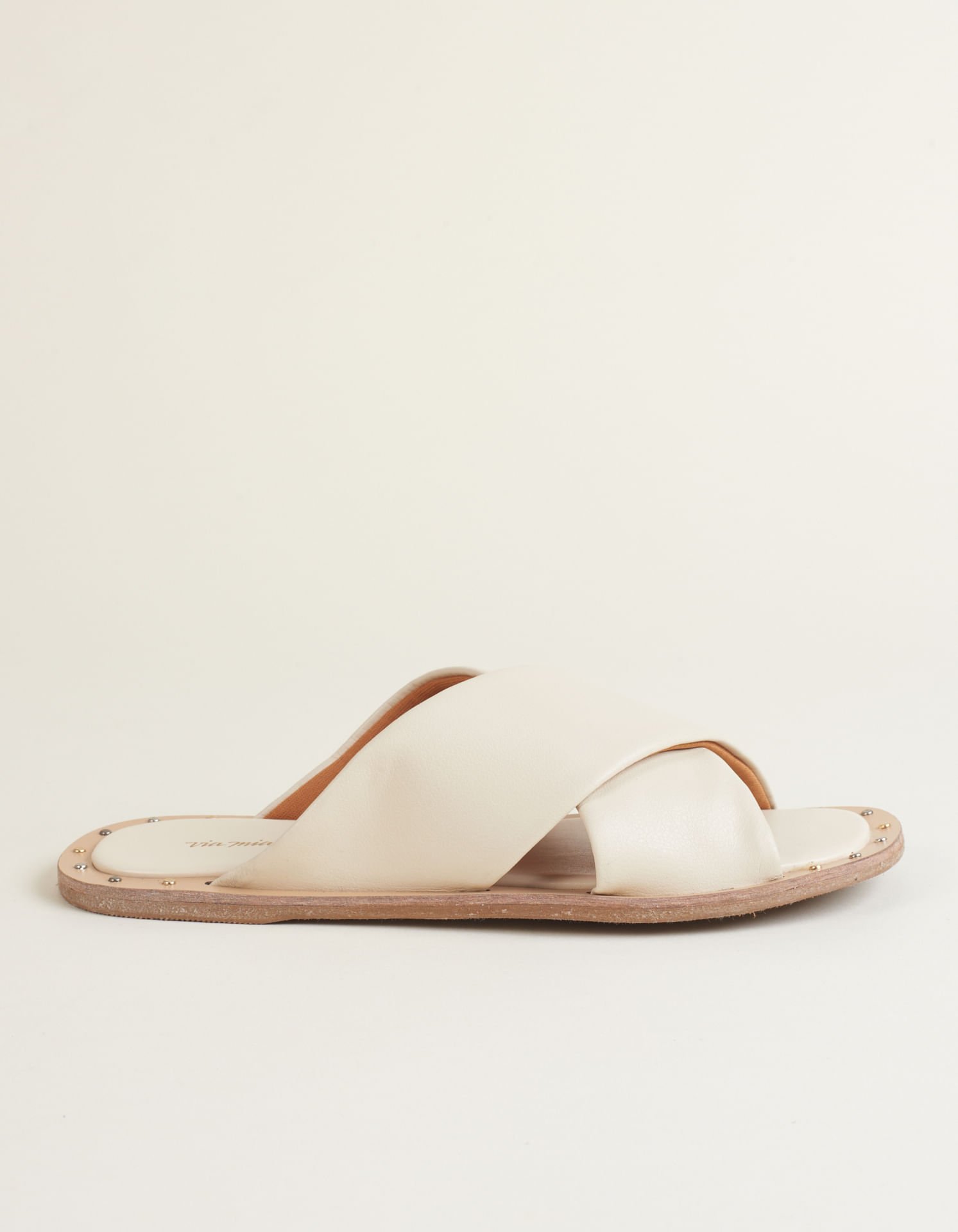 Rasteira Tiras Cruzadas - Off White