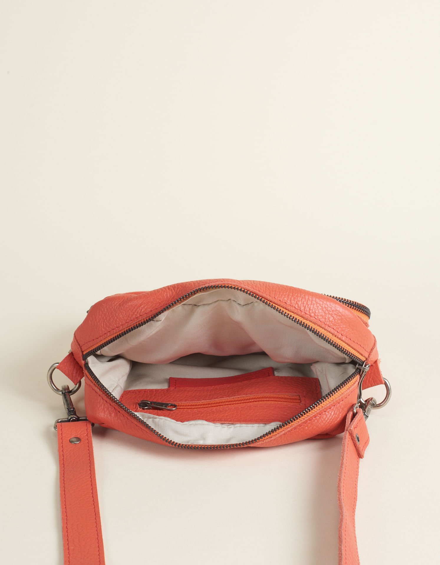 Bolsa Média Couro Via Mia - Laranja Laranja 3