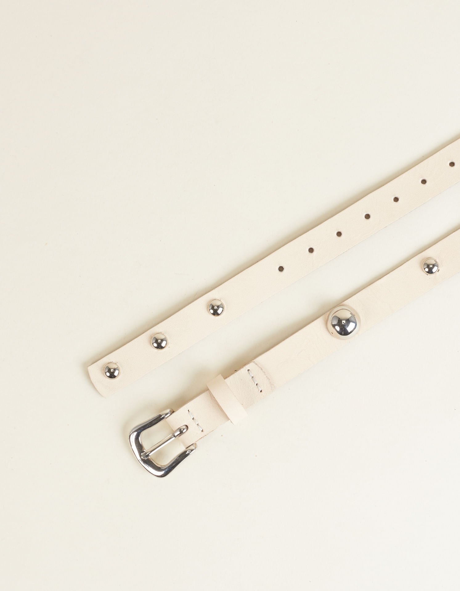 Cinto  Couro Metais - Off White