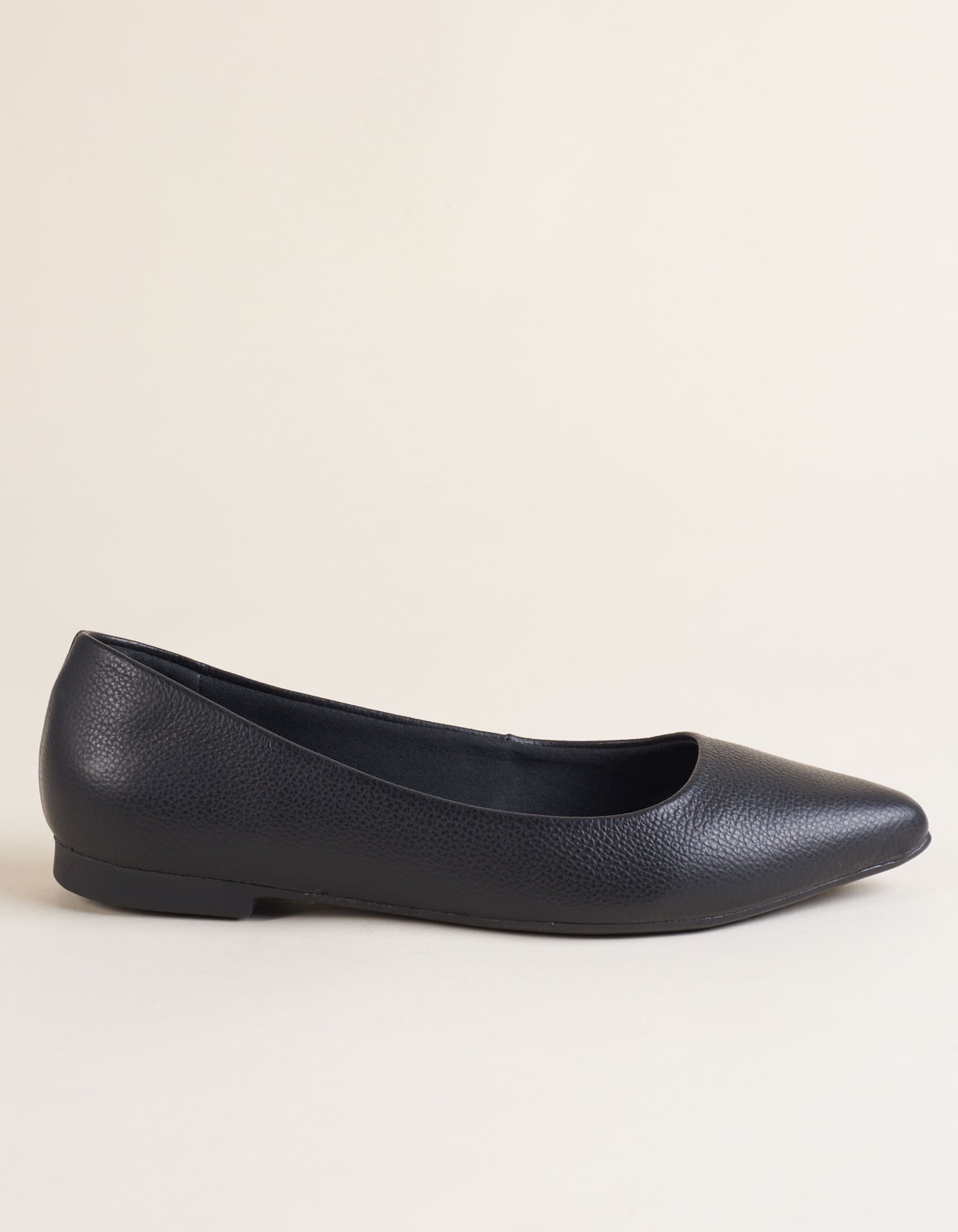 Sapatilha Couro Bico Fino Via Mia - Preto Preto 2