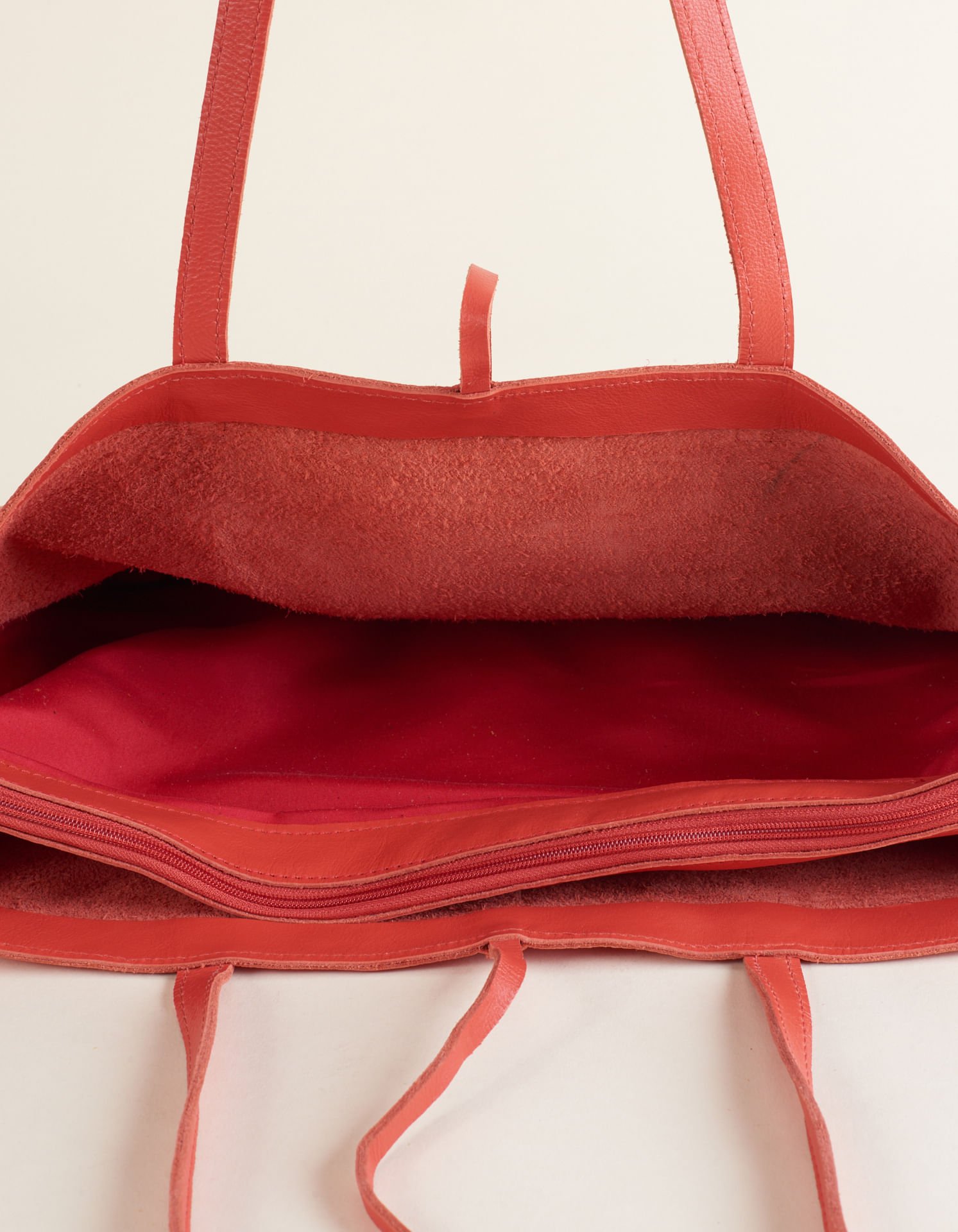 Bolsa Grande Couro Retangular - Vermelho Vermelho 3