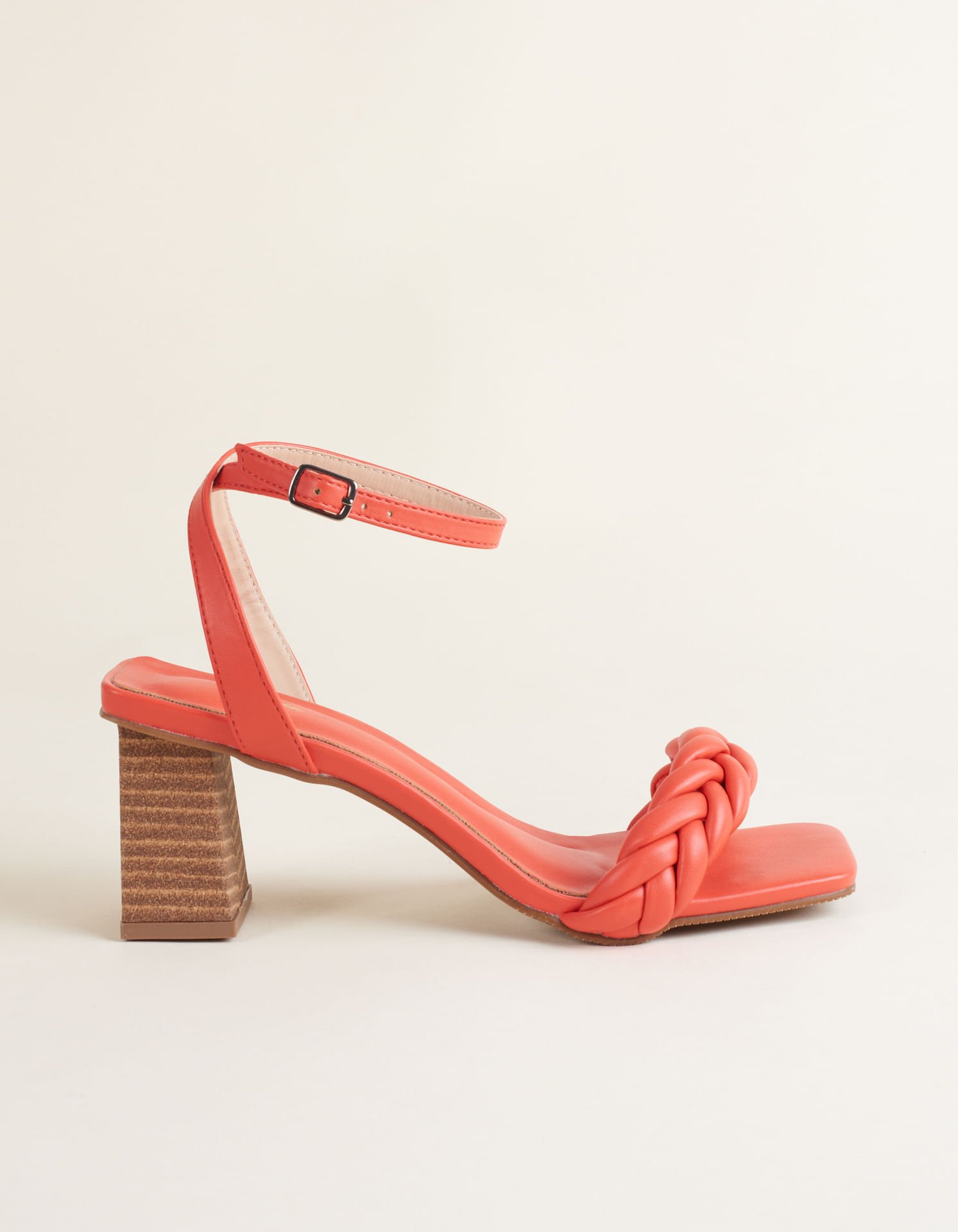 Sandália Alta Soft Tira Trançada - Vermelho Vermelho 3