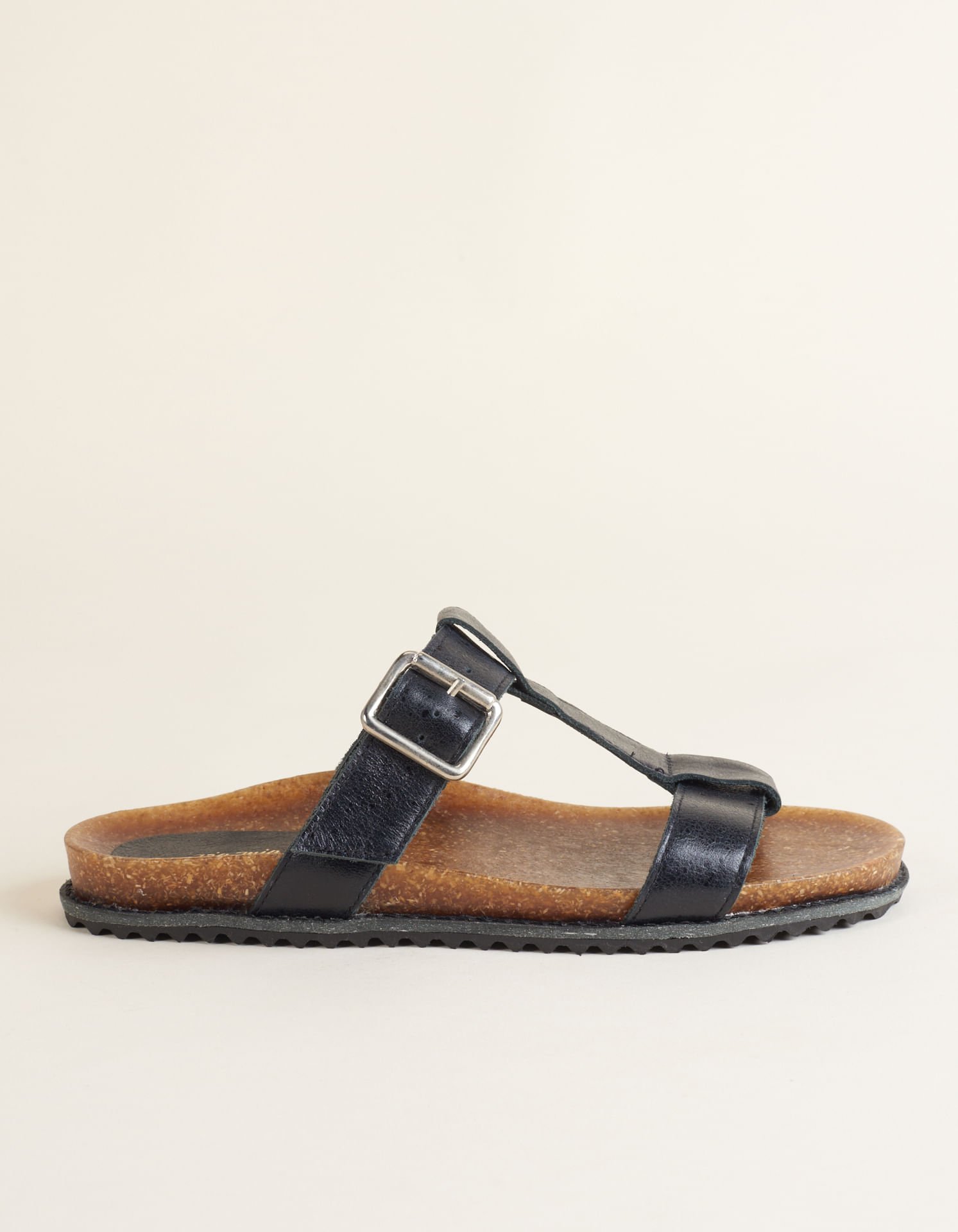 Papete Couro Encerado Com Fivela Cortiça -Preto Preto 3