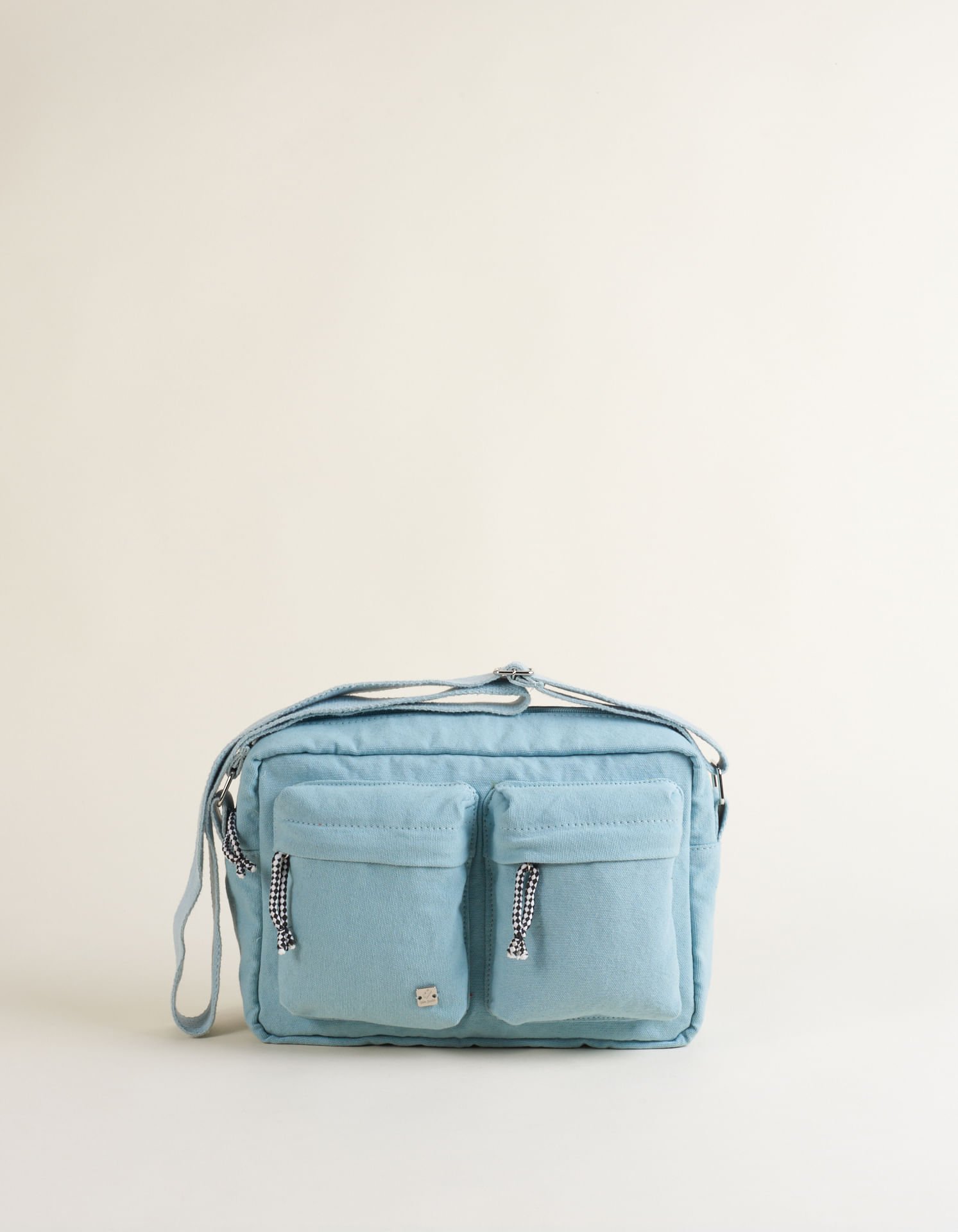 Bolsa Pequena Lona Bolsos Frontais - Acqua Azul 1