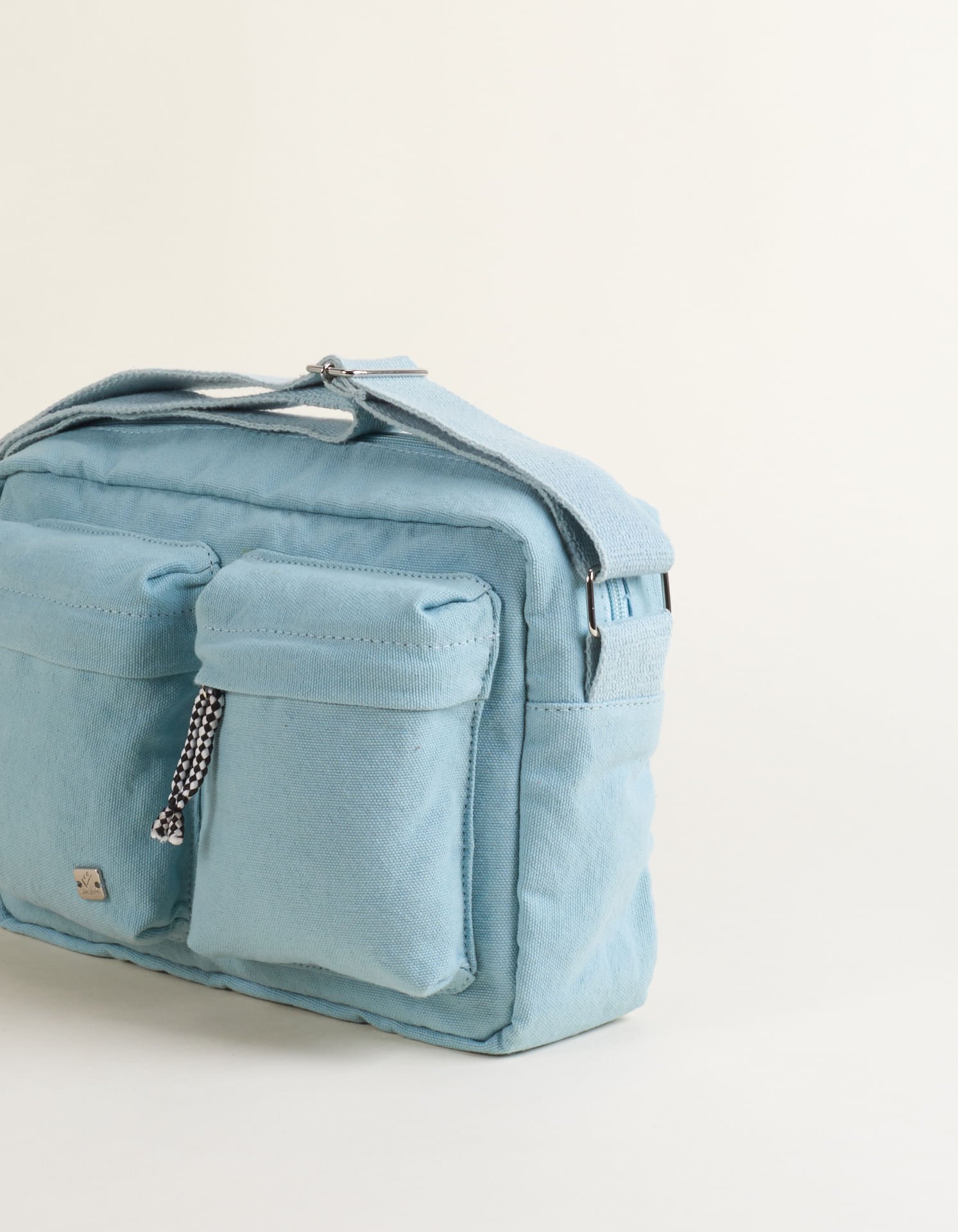 Bolsa Pequena Lona Bolsos Frontais - Acqua Azul 2