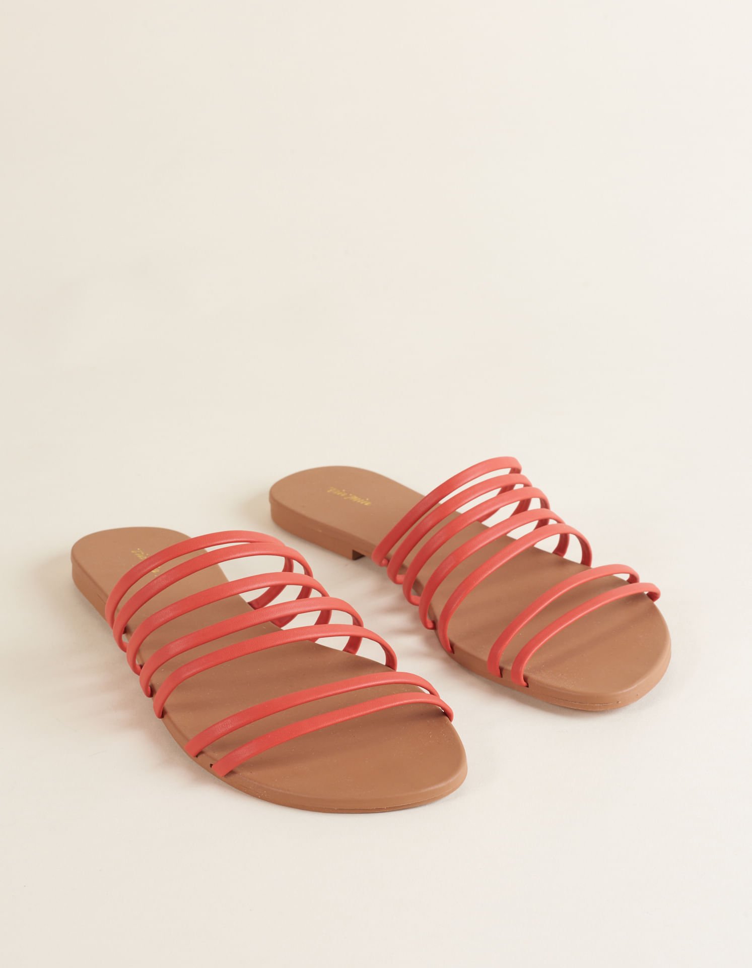 Rasteira Soft Tiras Finas - Telha Laranja 1
