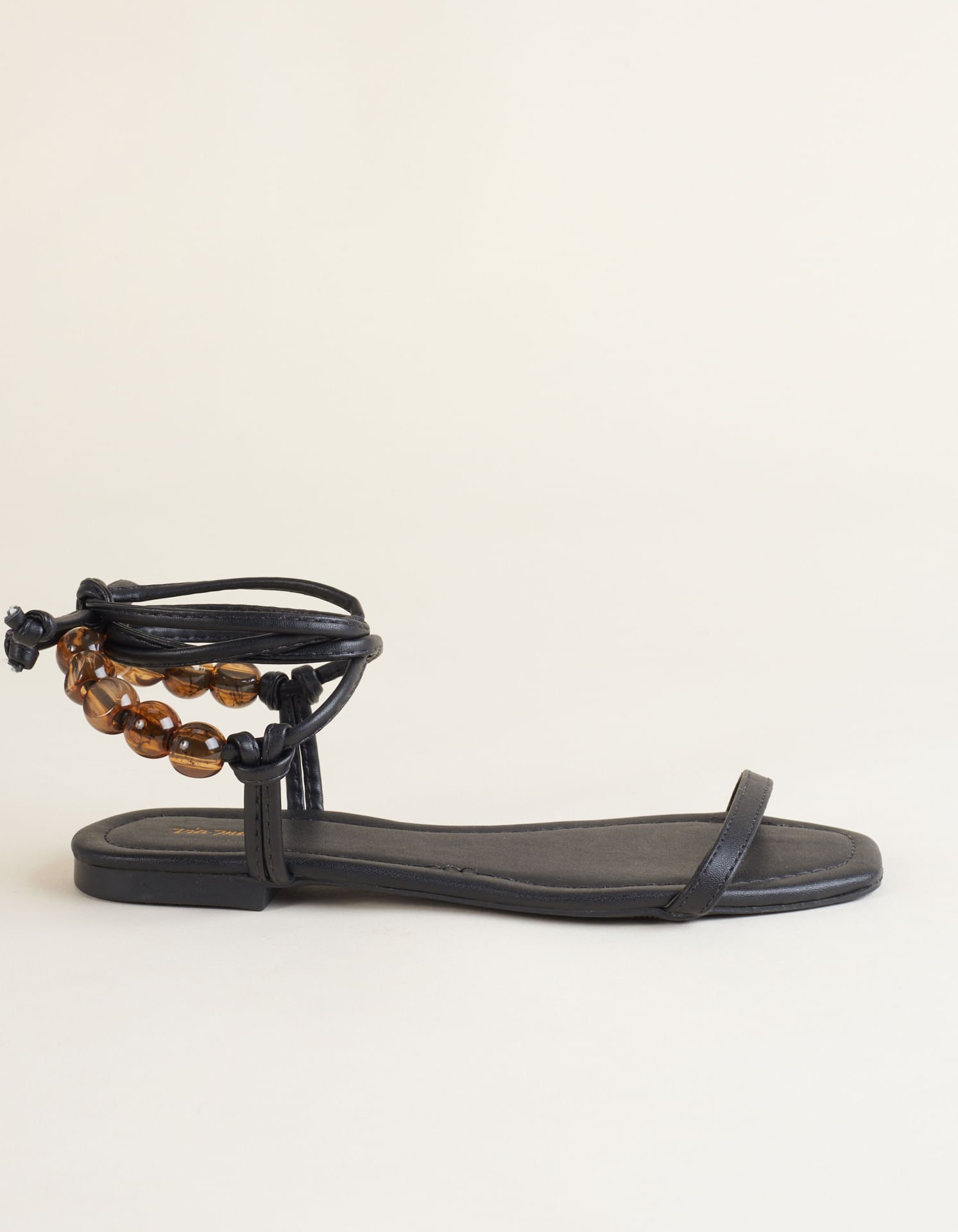 Rasteira Soft Detalhe Traseiro Bolas De Resina Com Efeito Tartaruga - Preto Preto 3