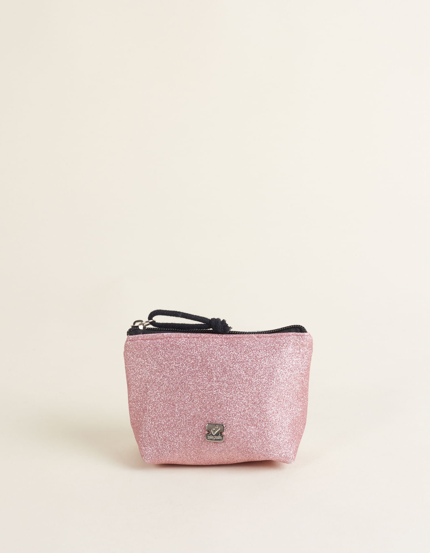Necessaire Pequena Tecido com Glitter - Unica Rosa 1