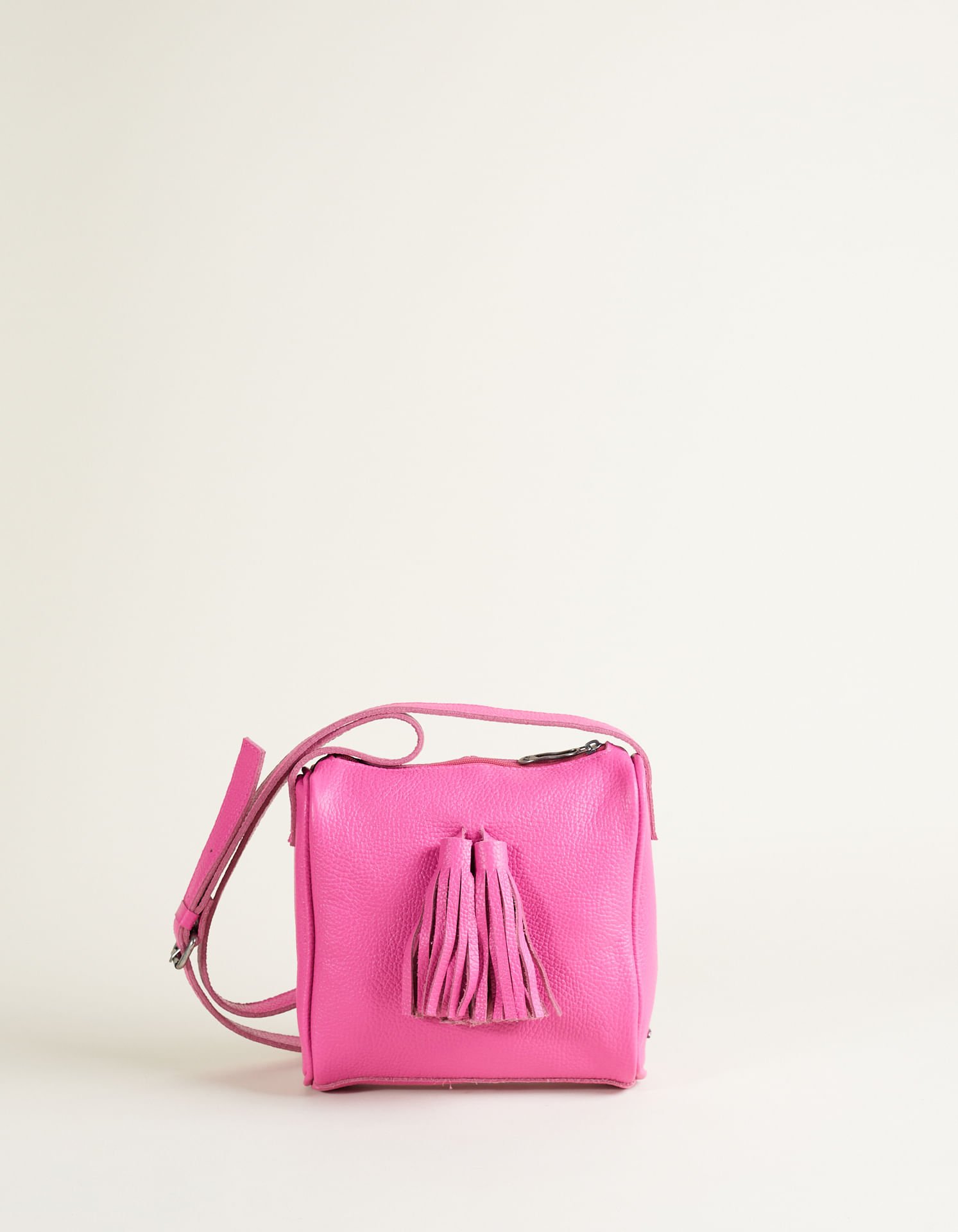 Bolsa Pequena Couro detalhe Barbicacho - Fucsia Rosa 2