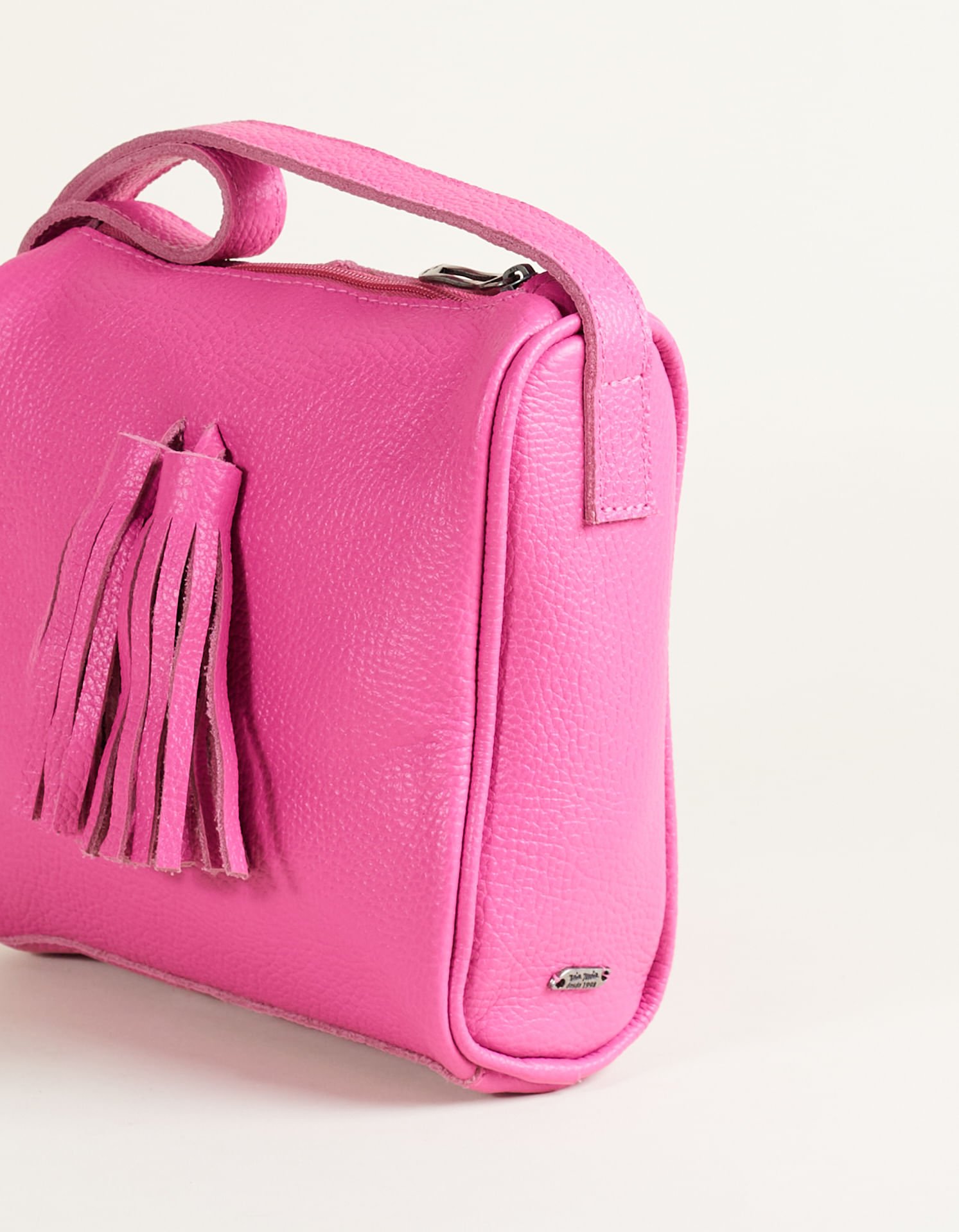 Bolsa Pequena Couro detalhe Barbicacho - Fucsia Rosa 3