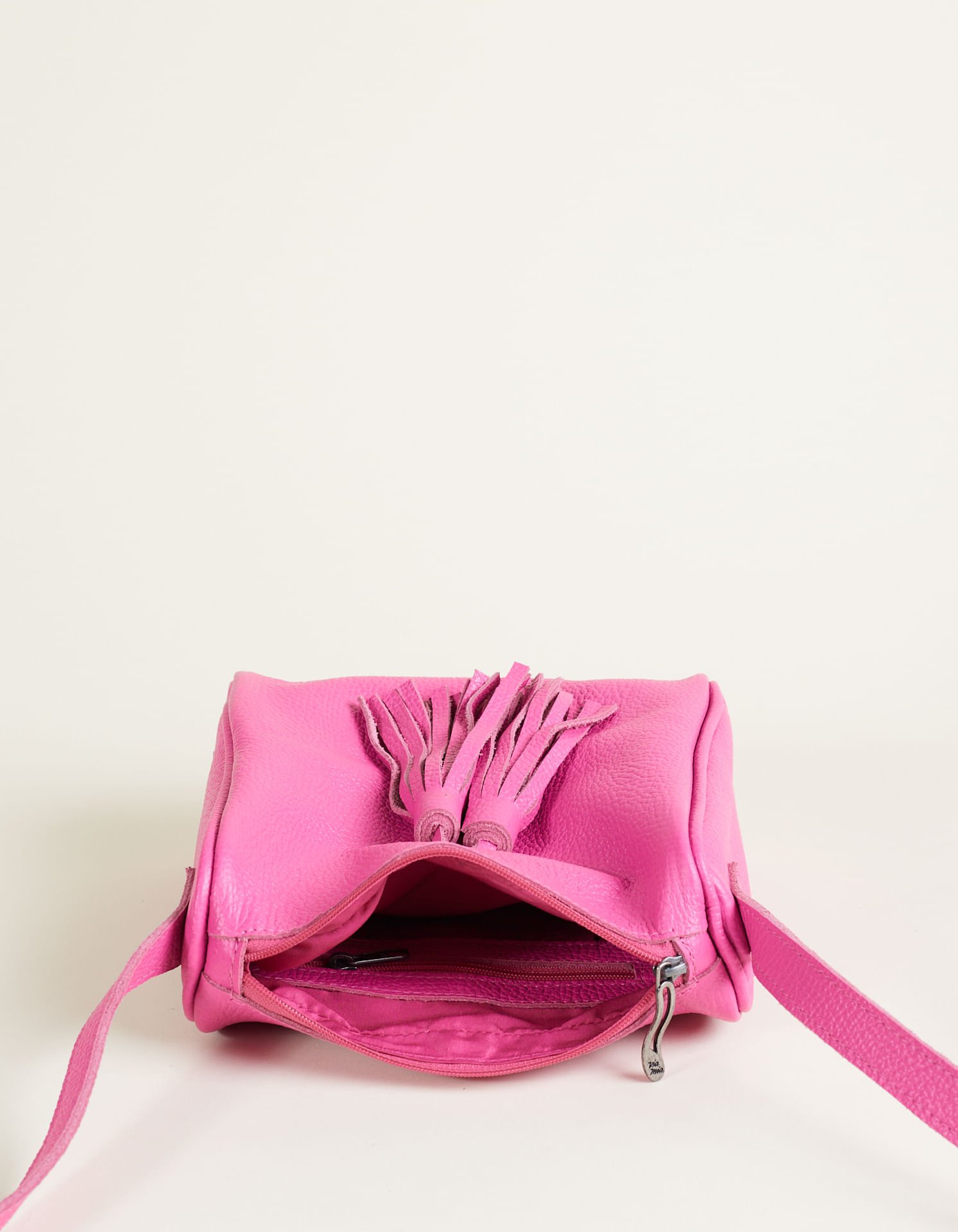 Bolsa Pequena Couro detalhe Barbicacho - Fucsia Rosa 4